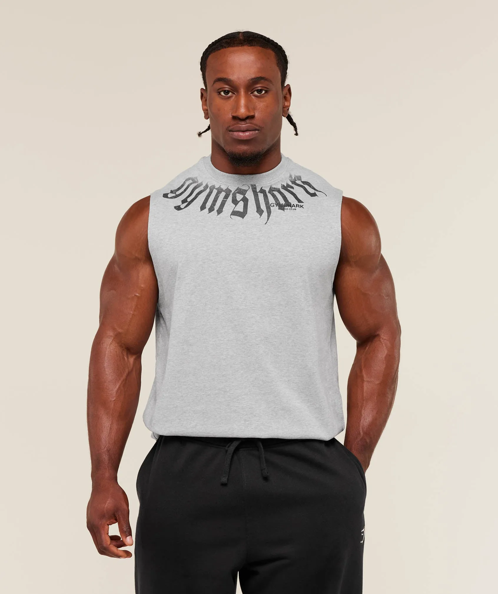 Gymshark Fade Graphic Tank - Light Grey Core Marl sold by Gymshark