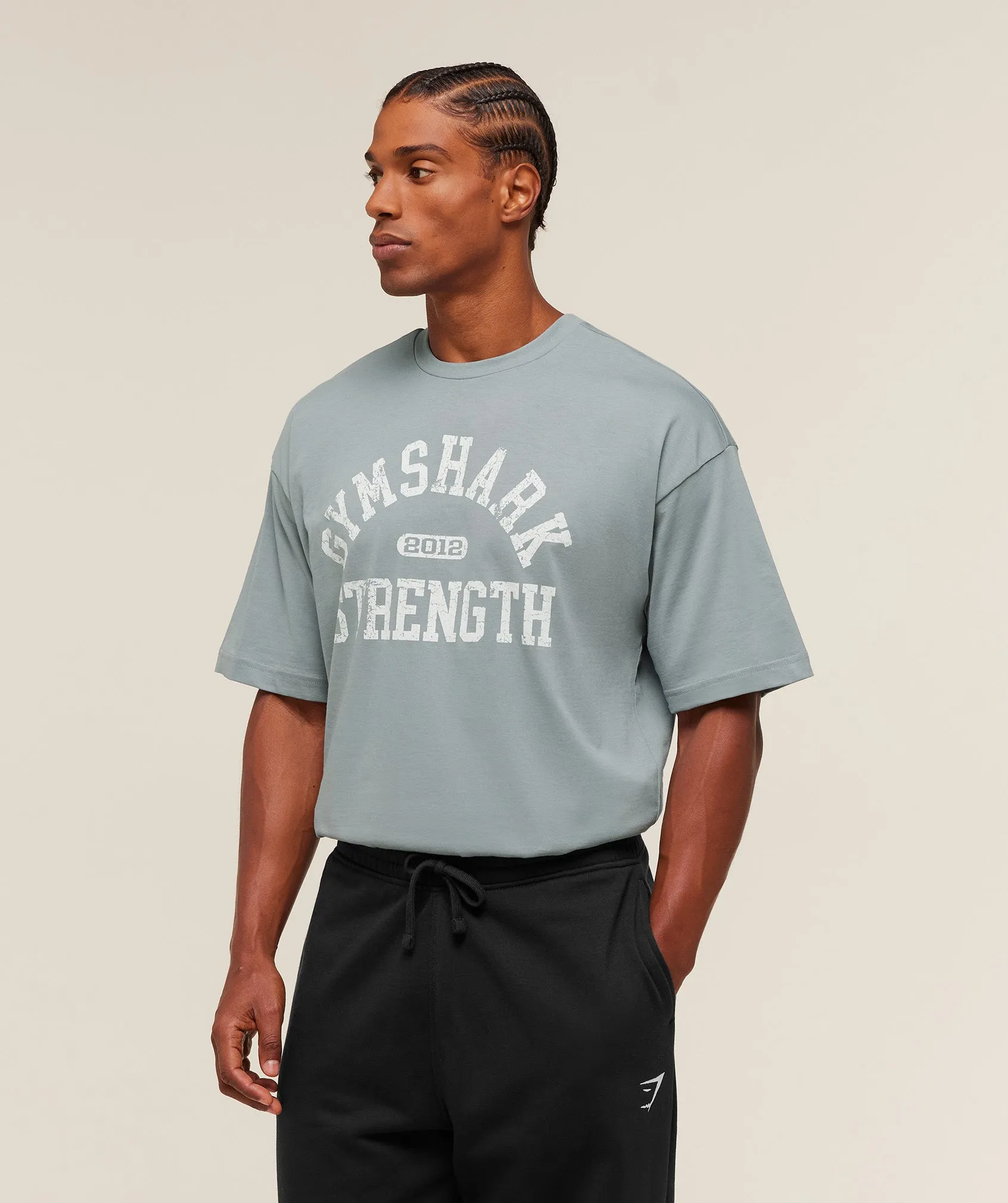 Gymshark 2012 Strength T-Shirt - Denim Grey sold by Gymshark product image thumbnail 3