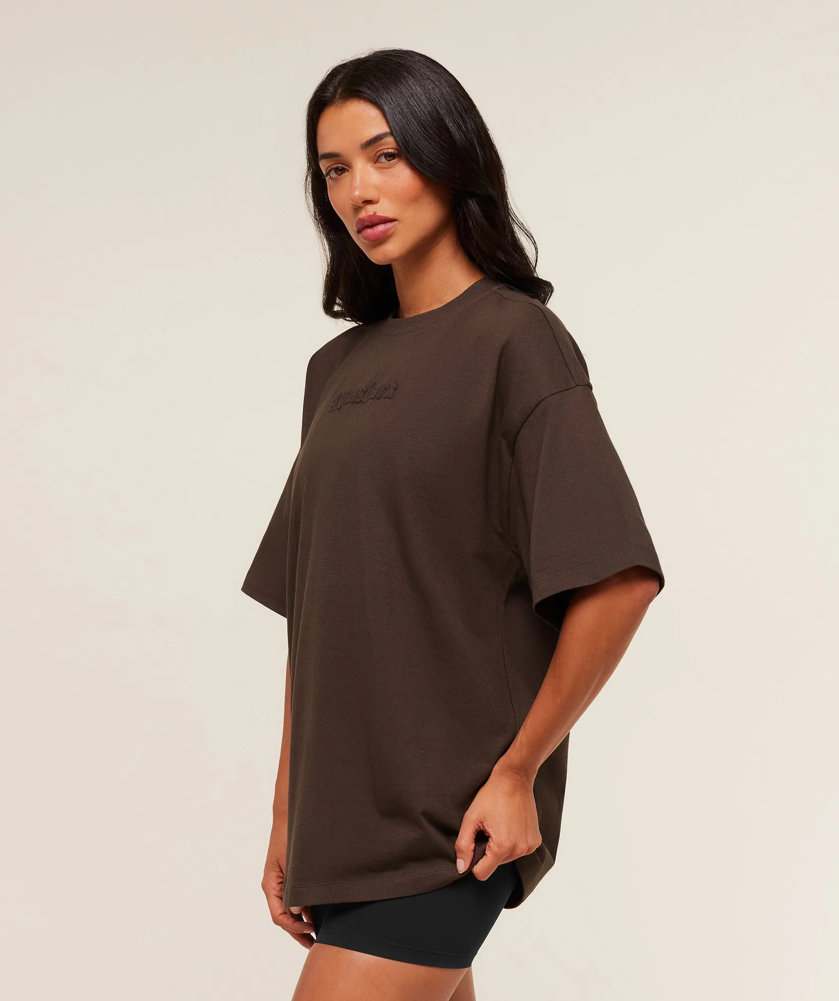 Gymshark Embossed Graphic Oversized T-Shirt - Archive Brown sold by Gymshark product image thumbnail 3
