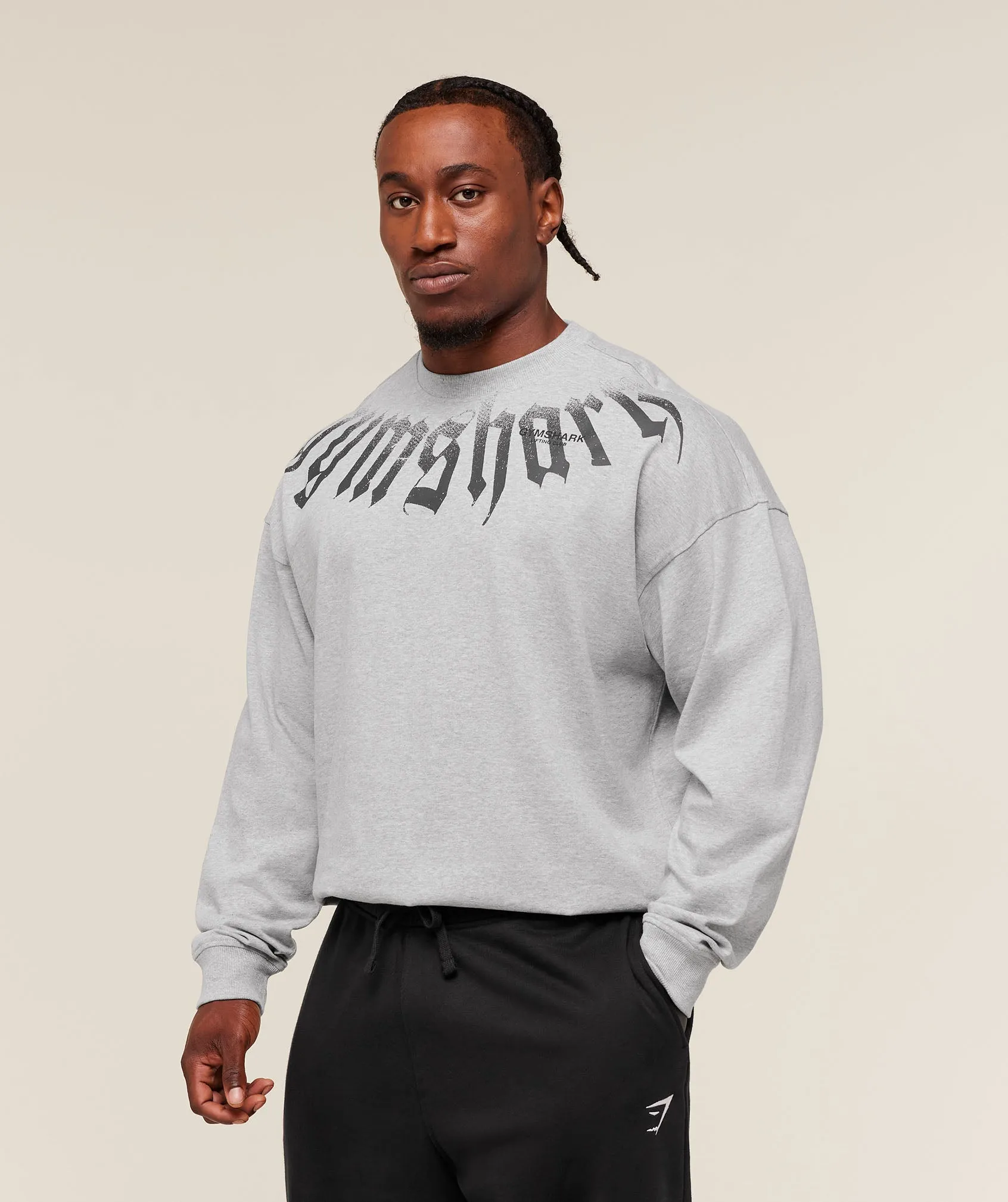 Gymshark Fade Graphic Long Sleeve T-Shirt - Light Grey Core Marl sold by Gymshark product image thumbnail 3