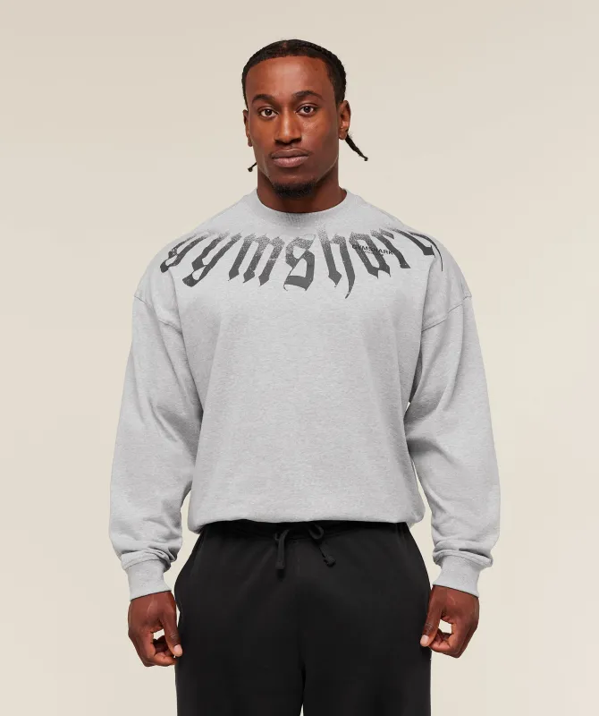 Gymshark Fade Graphic Long Sleeve T-Shirt - Light Grey Core Marl made by Gymshark