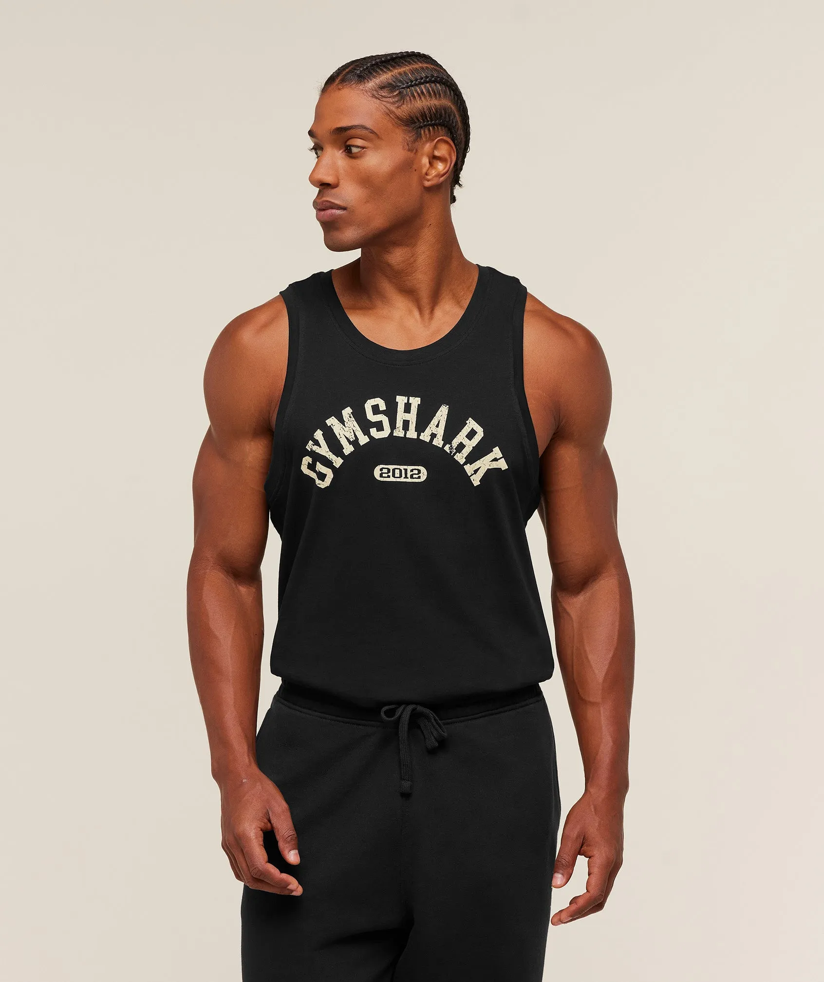 Gymshark 2012 Strength Tank - Black sold by Gymshark