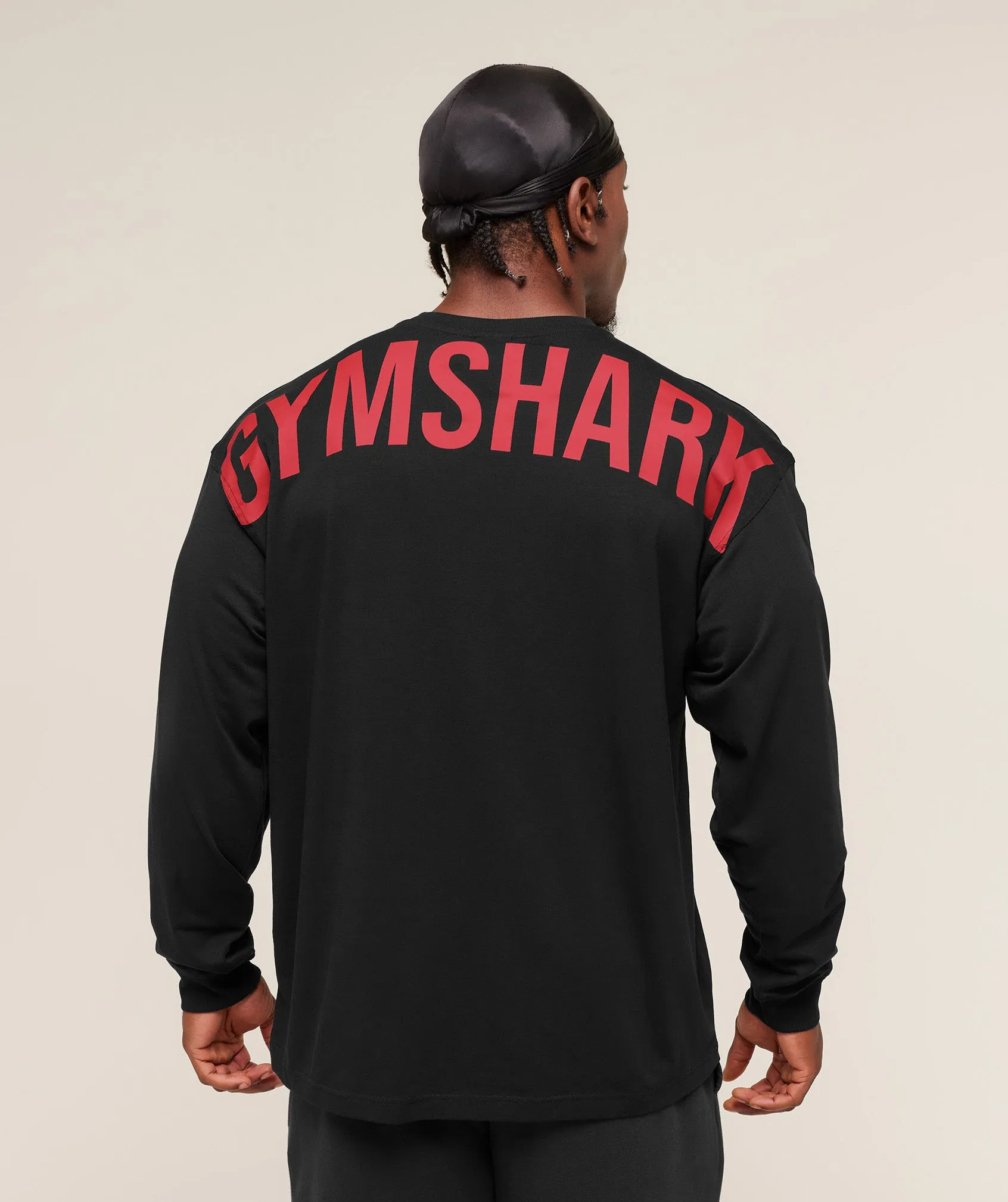 Gymshark Power Long Sleeve T-Shirt - Black/Conditioning Red sold by Gymshark product image thumbnail 5