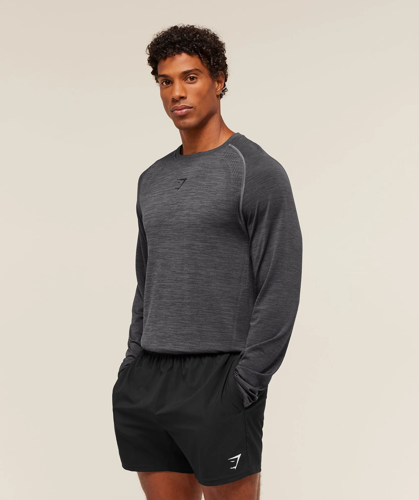 Gymshark Versatile Seamless Long Sleeve T-Shirt - Dark Grey/Black sold by Gymshark product image thumbnail 3