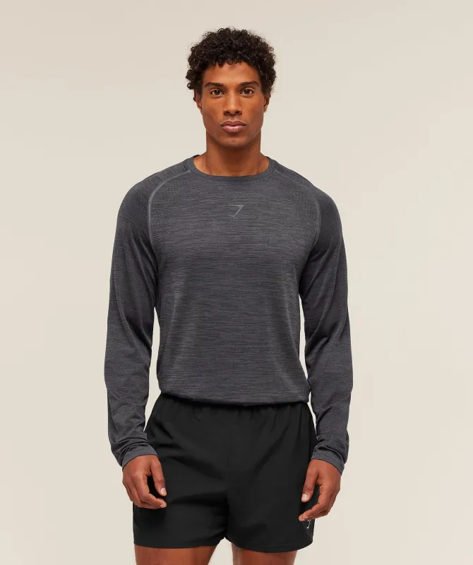 Gymshark Versatile Seamless Long Sleeve T-Shirt - Dark Grey/Black sold by Gymshark