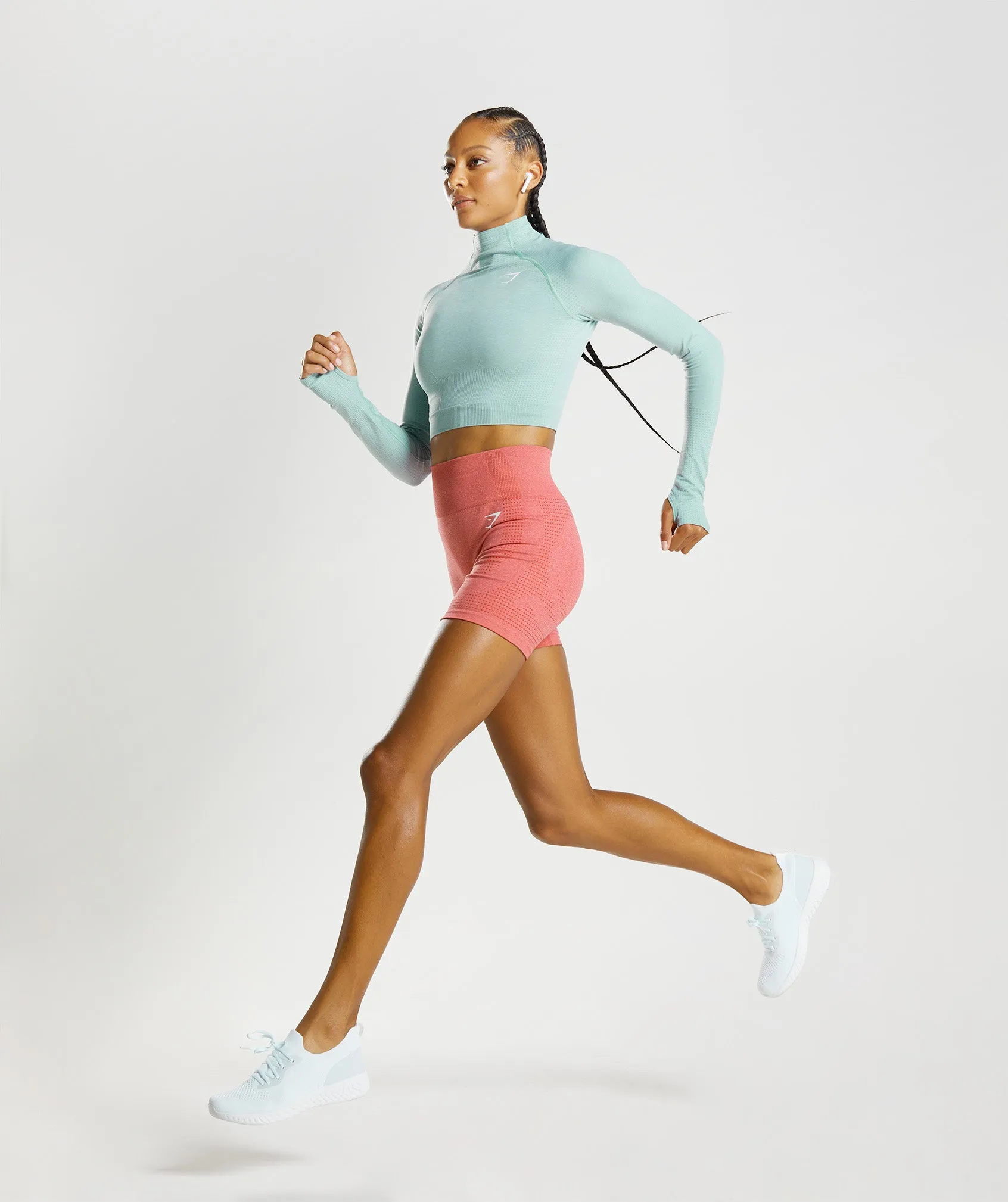 Gymshark Vital Seamless 2.0 High Neck Midi Top - Pearl Blue Marl sold by Gymshark product image thumbnail 4