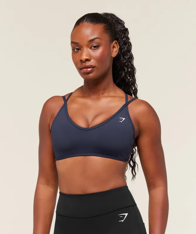 Gymshark Back Gains Sports Bra - Heavy Blue sold by Gymshark
