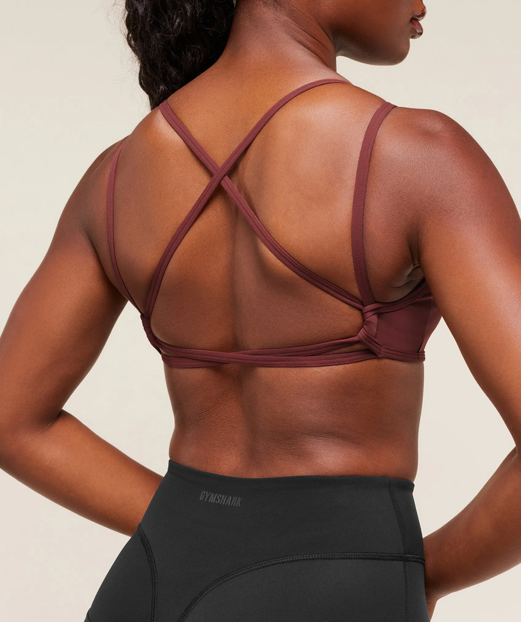 Gymshark Back Gains Sports Bra - Burgundy Brown sold by Gymshark product image thumbnail 4