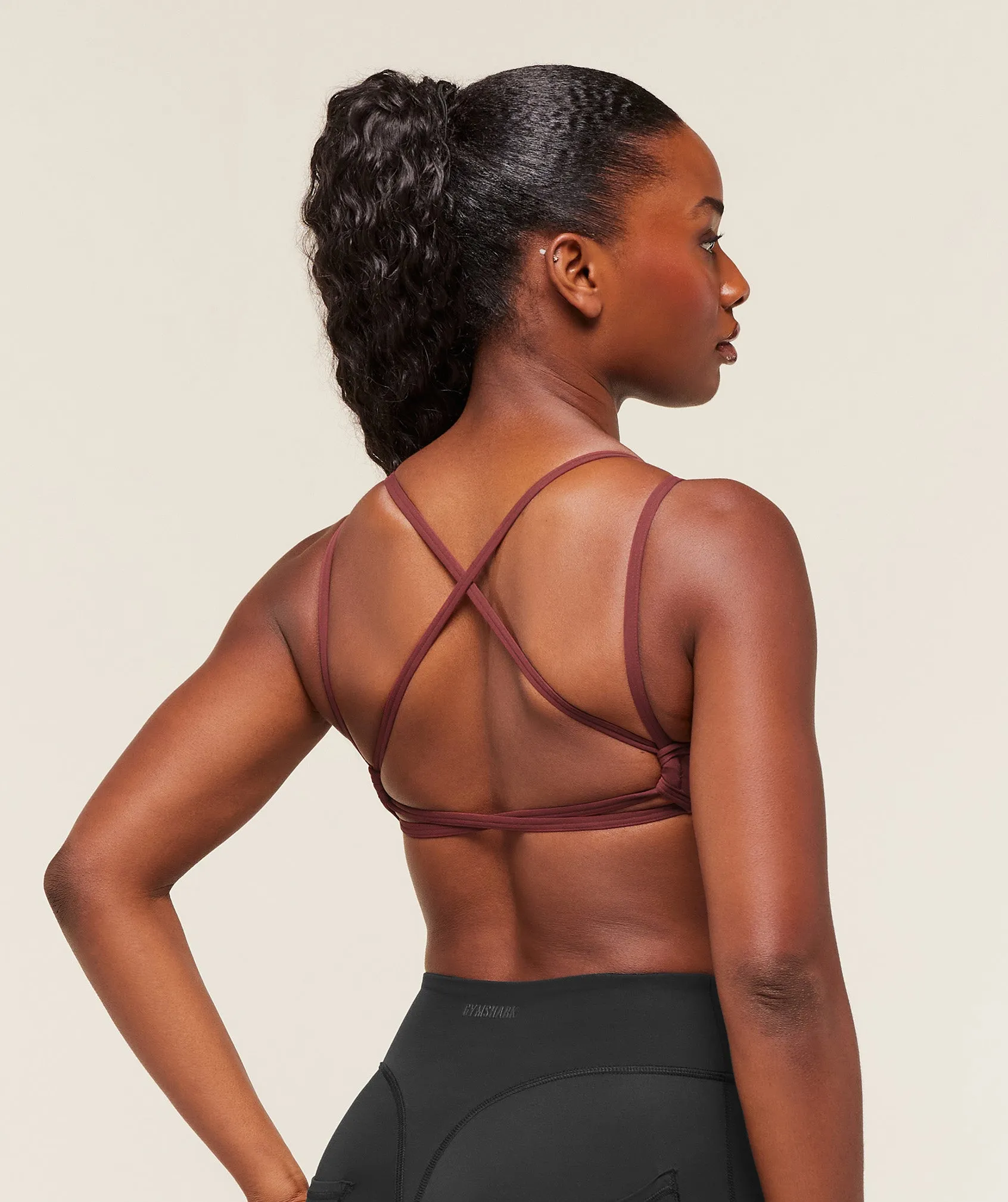 Gymshark Back Gains Sports Bra - Burgundy Brown sold by Gymshark product image thumbnail 2