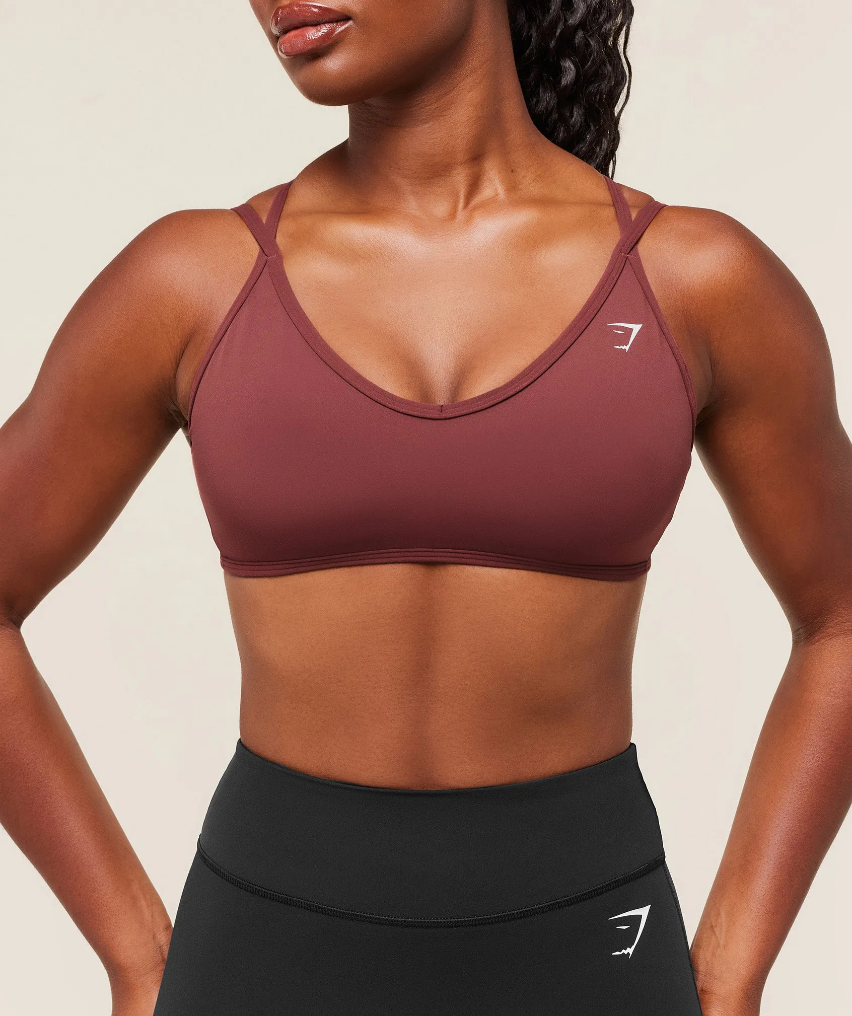 Gymshark Back Gains Sports Bra - Burgundy Brown sold by Gymshark product image thumbnail 5
