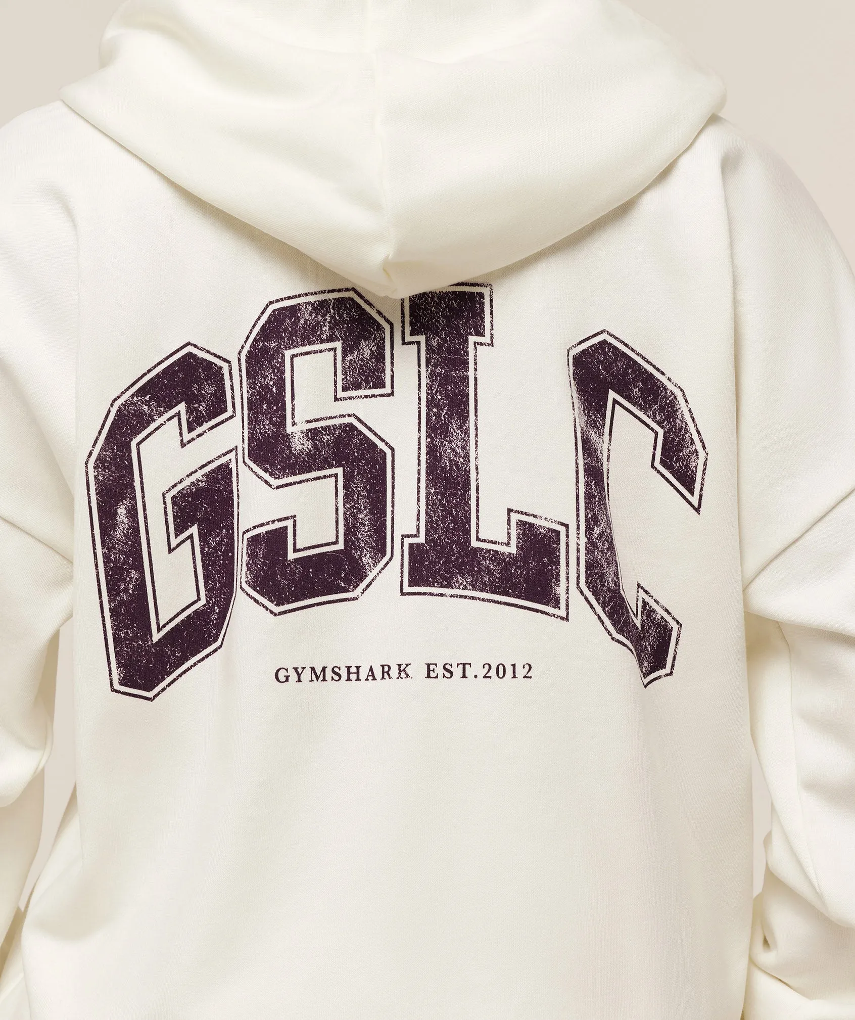 Gymshark GSLC Graphic Zip Up Hoodie - Soft White sold by Gymshark product image thumbnail 4