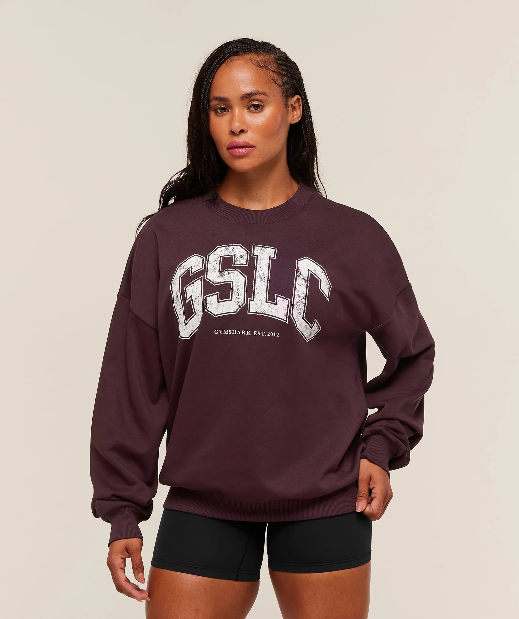Gymshark GSLC Graphic Crew Neck - Cherry Purple sold by Gymshark