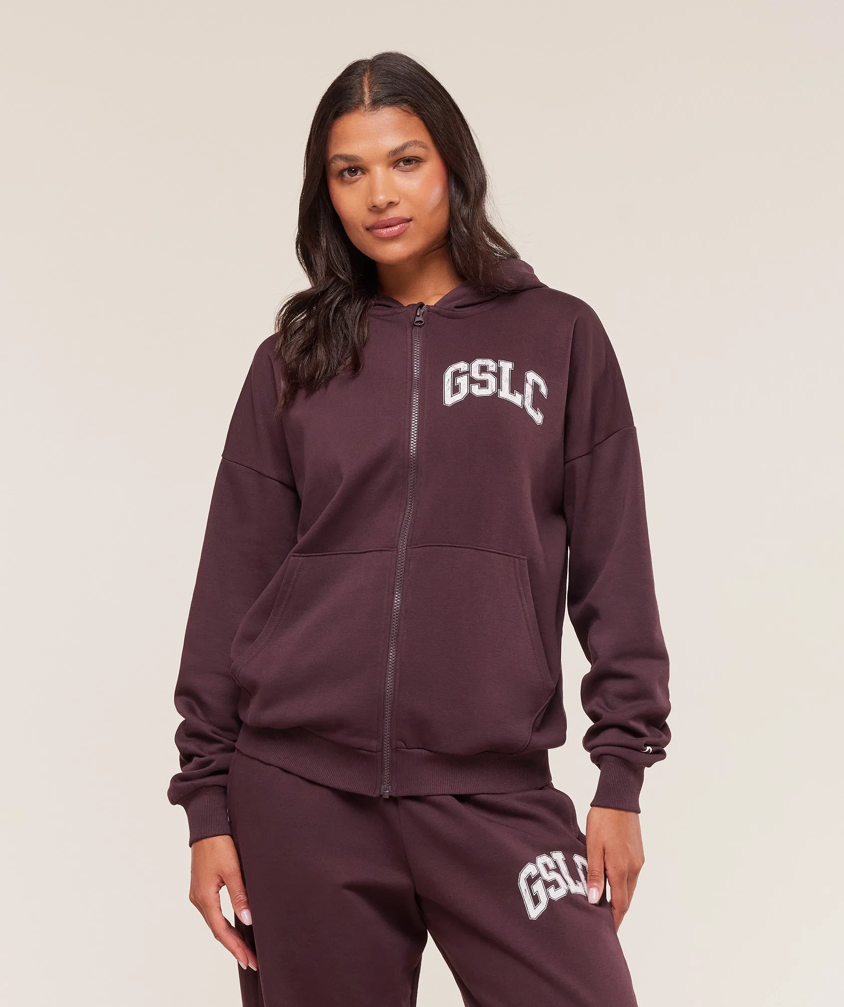 Gymshark GSLC Graphic Zip Up Hoodie - Cherry Purple sold by Gymshark