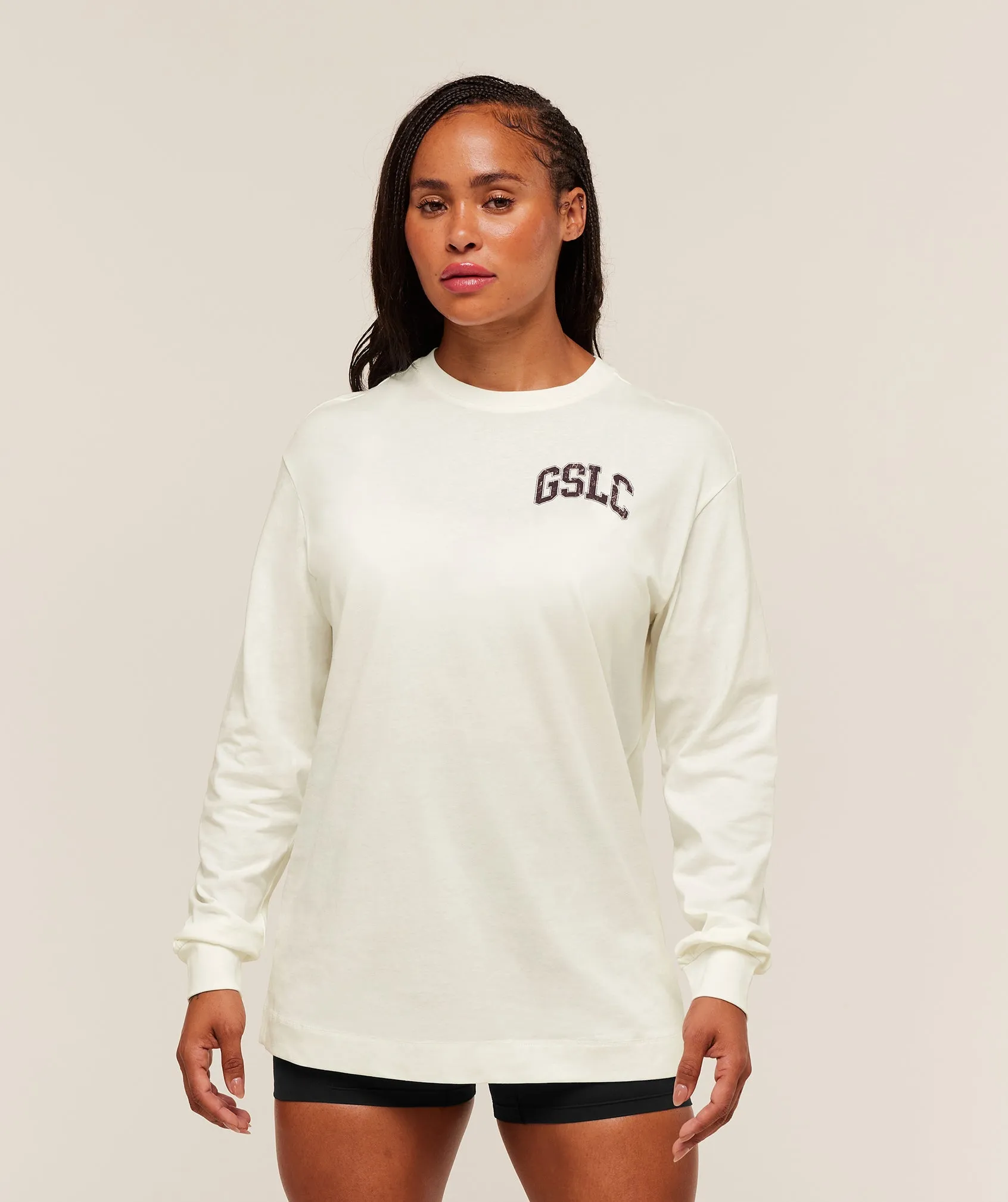 Gymshark GSLC Graphic Oversized Long Sleeve Top - Soft White sold by Gymshark product image thumbnail 2