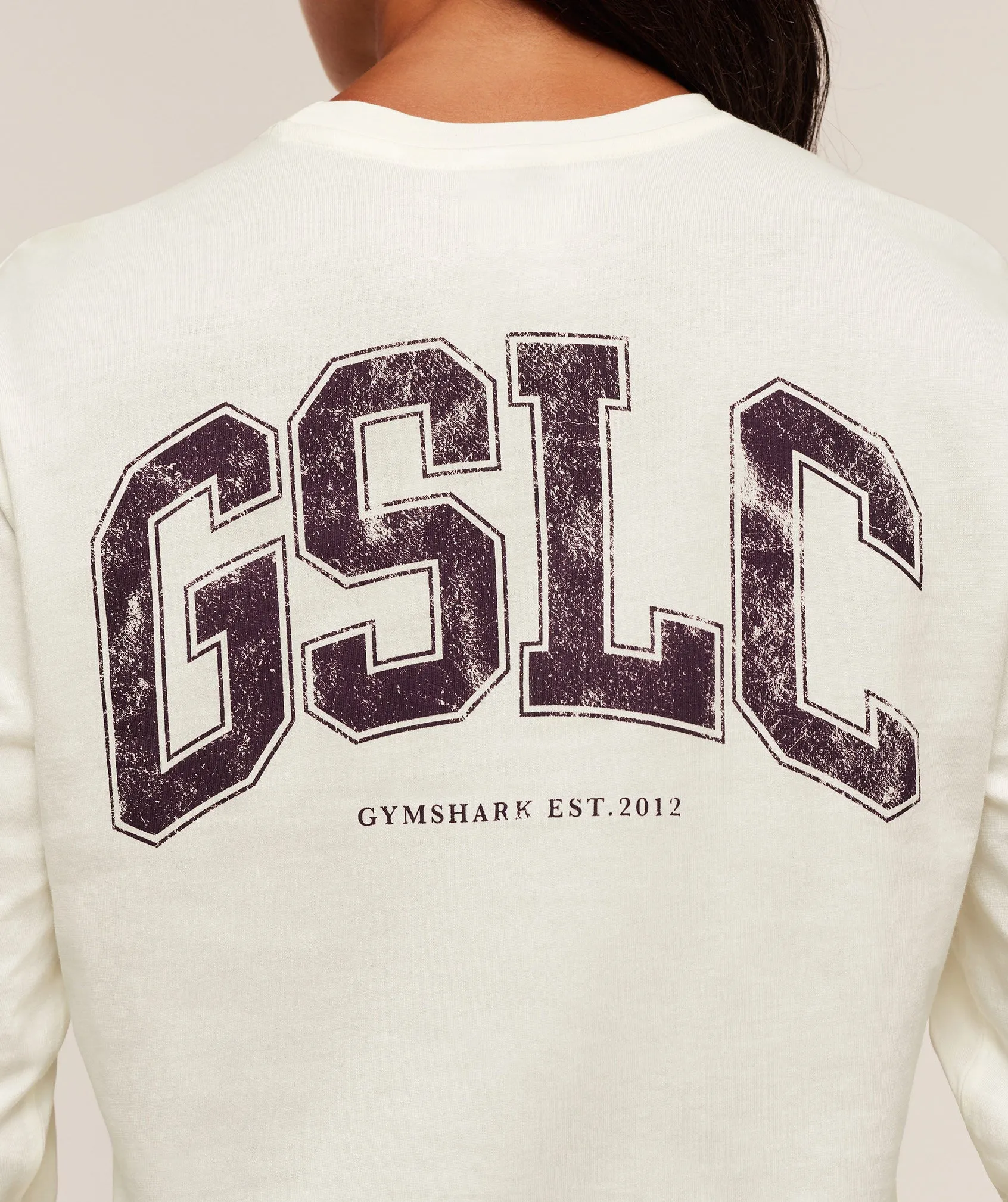 Gymshark GSLC Graphic Oversized Long Sleeve Top - Soft White sold by Gymshark product image thumbnail 5
