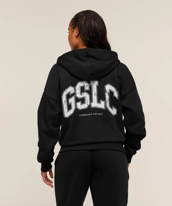 Gymshark GSLC Graphic Zip Up Hoodie - Black sold by Gymshark