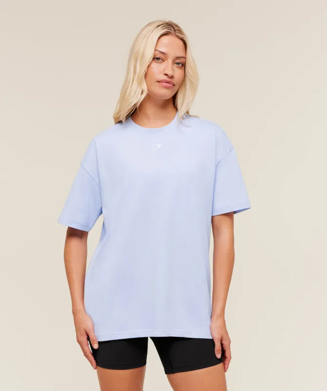Gymshark Trace Graphic Oversized T-Shirt - Peri Blue sold by Gymshark