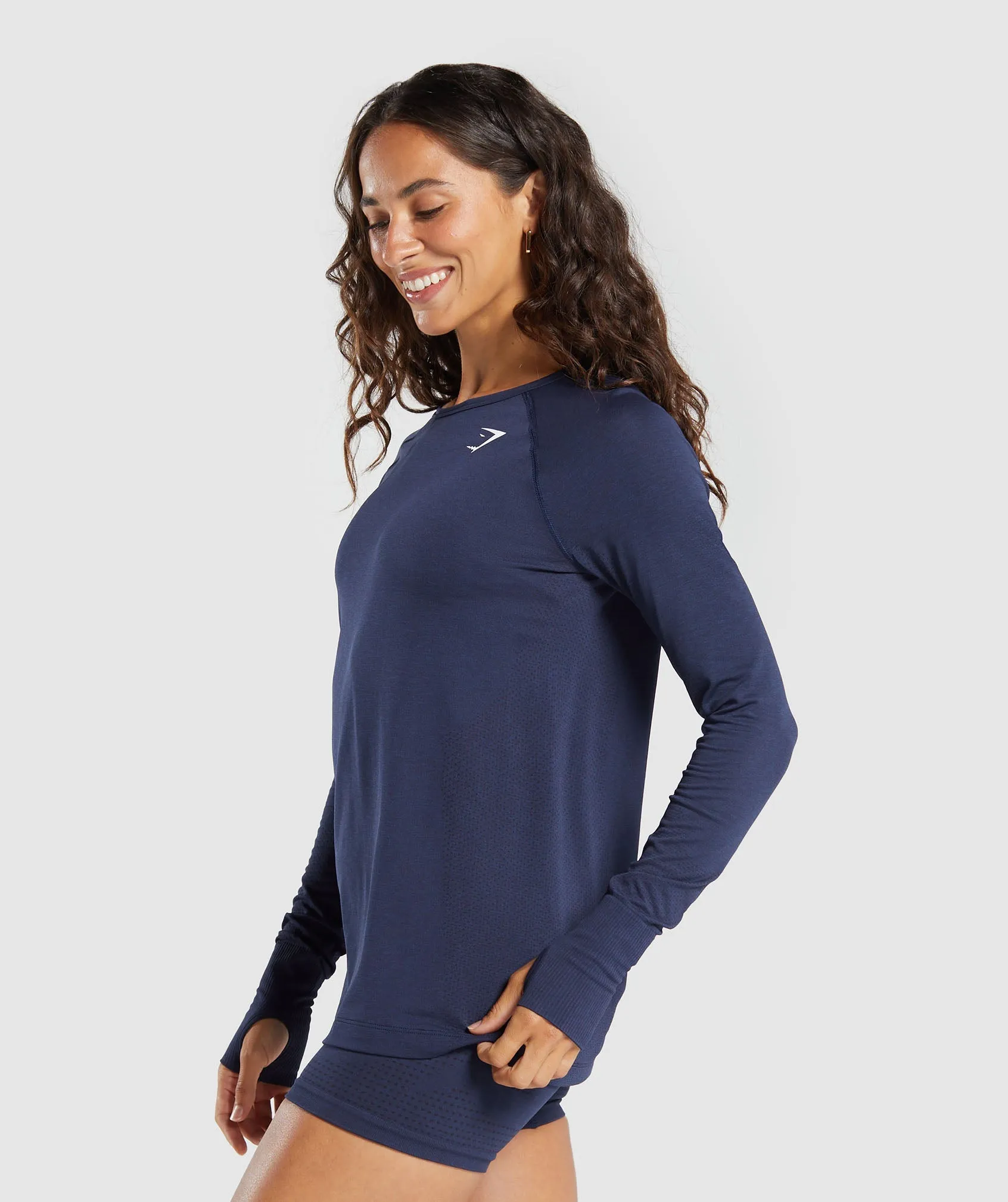 Gymshark Vital Light Long Sleeve Top - Heavy Blue/ Marl sold by Gymshark product image thumbnail 3