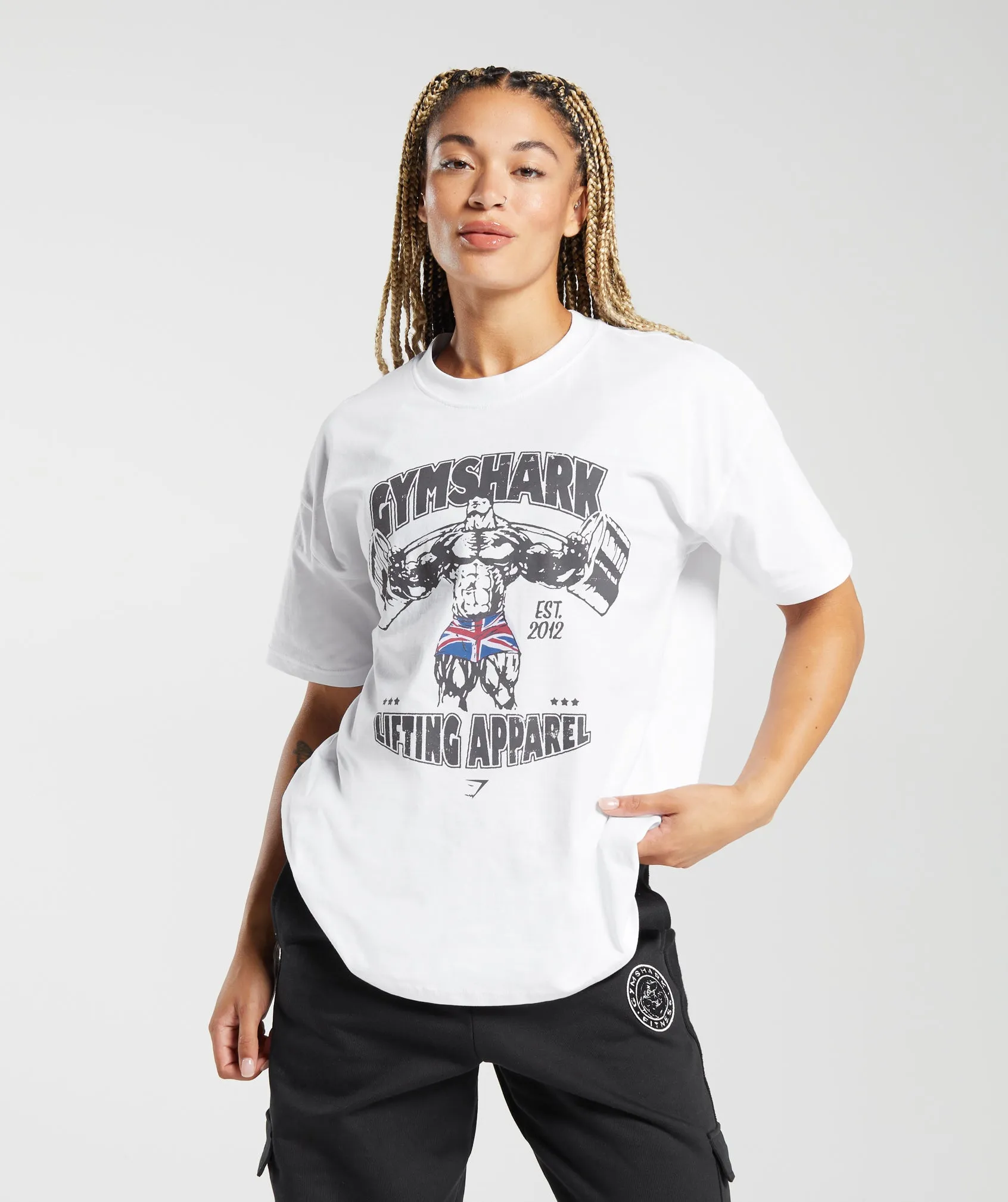 Gymshark Lifting Apparel Oversized T-Shirt - White sold by Gymshark