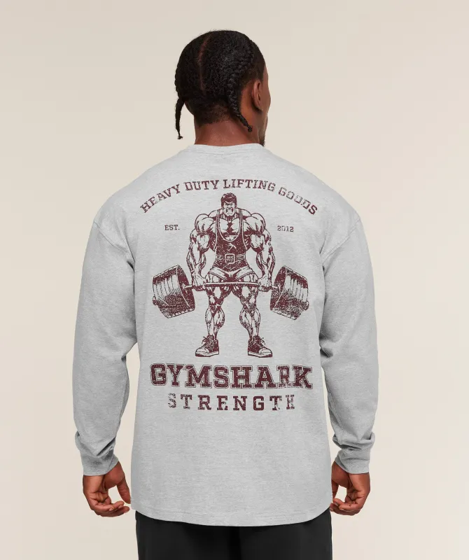 Gymshark Gymshark Strength Long Sleeve T-Shirt - Light Grey Core Marl sold by Gymshark