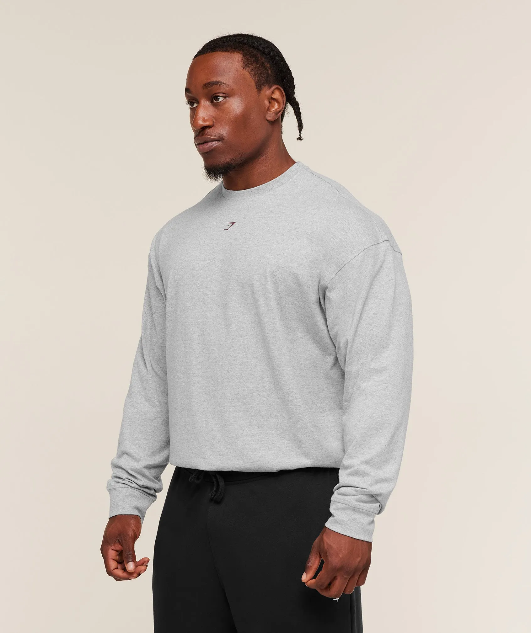 Gymshark Gymshark Strength Long Sleeve T-Shirt - Light Grey Core Marl sold by Gymshark product image thumbnail 3