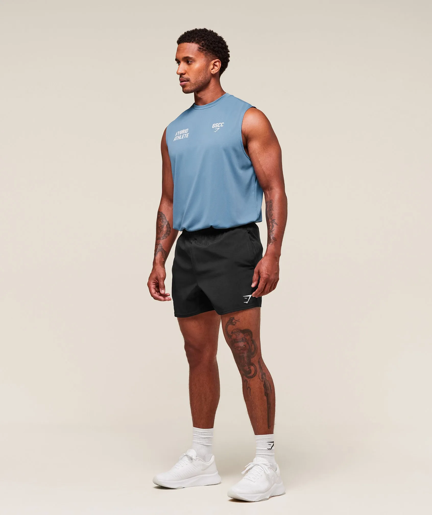 Gymshark Hybrid Athlete Cut Off Tank - Classic Blue sold by Gymshark product image thumbnail 4