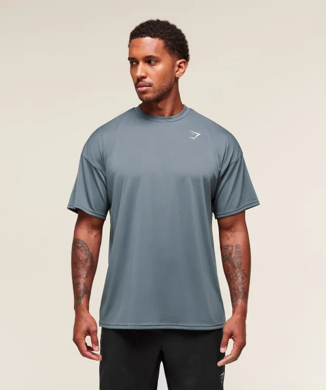Gymshark Arrival Oversized T-Shirt - Iron Blue sold by Gymshark