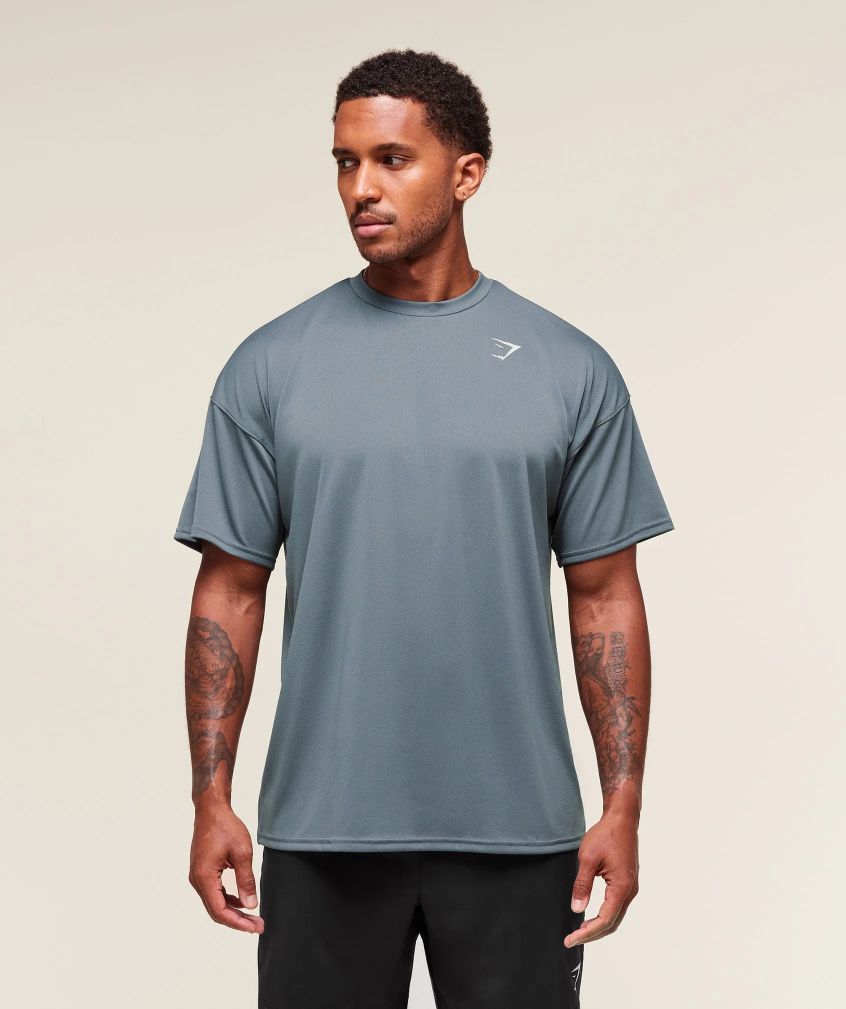 Gymshark Arrival Oversized T-Shirt - Iron Blue sold by Gymshark