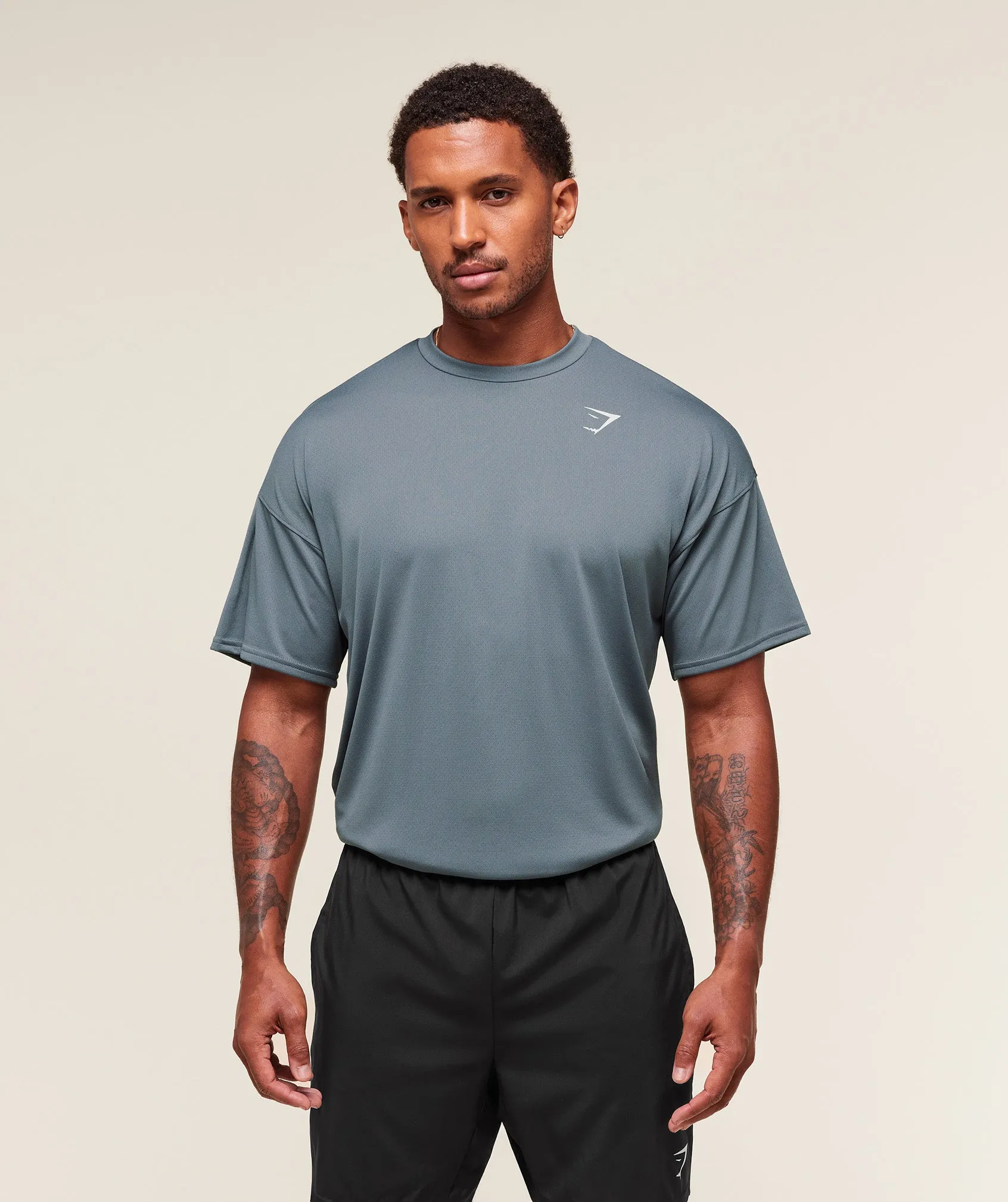 Gymshark Arrival Oversized T-Shirt - Iron Blue sold by Gymshark product image thumbnail 5