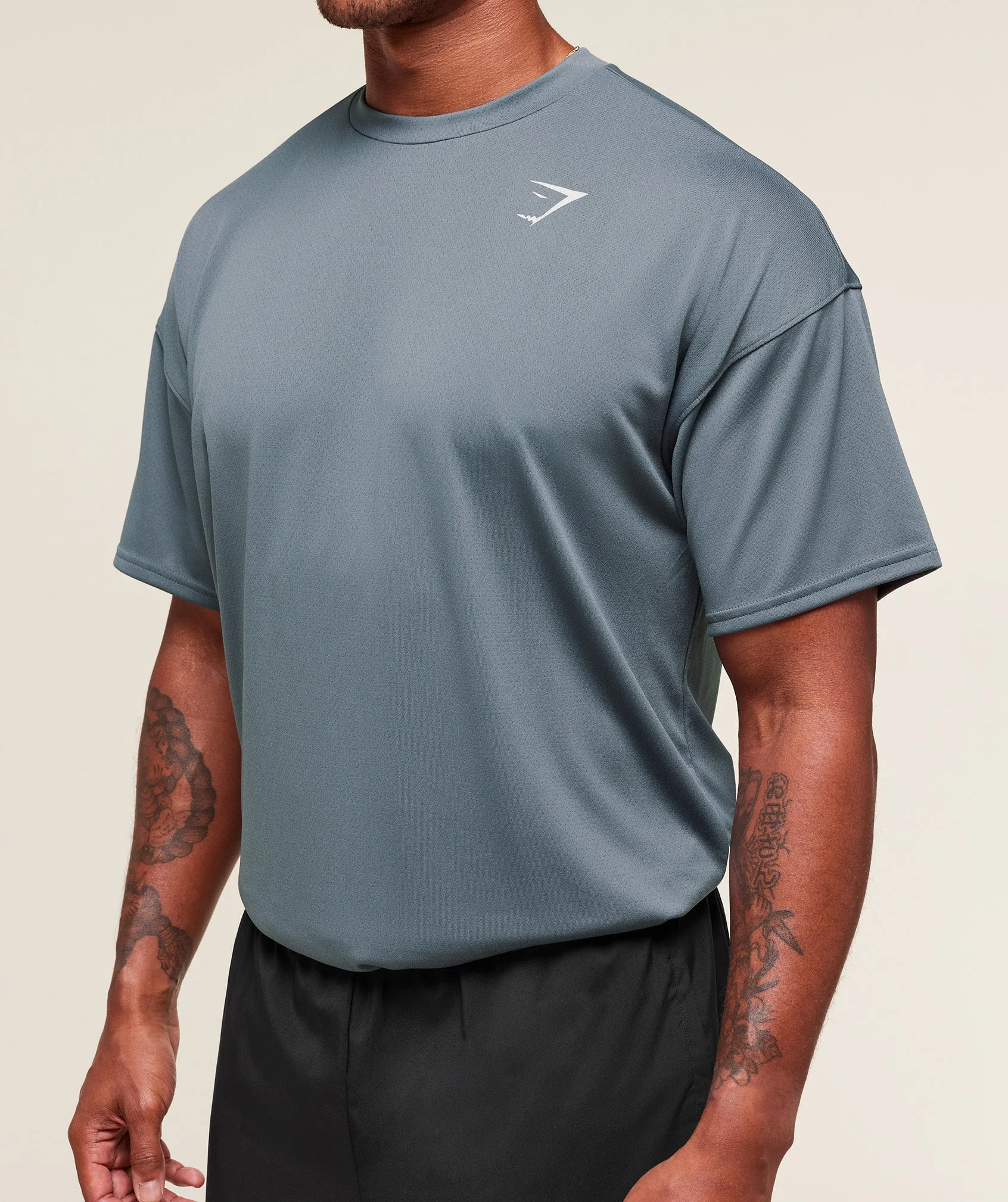 Gymshark Arrival Oversized T-Shirt - Iron Blue sold by Gymshark product image thumbnail 3