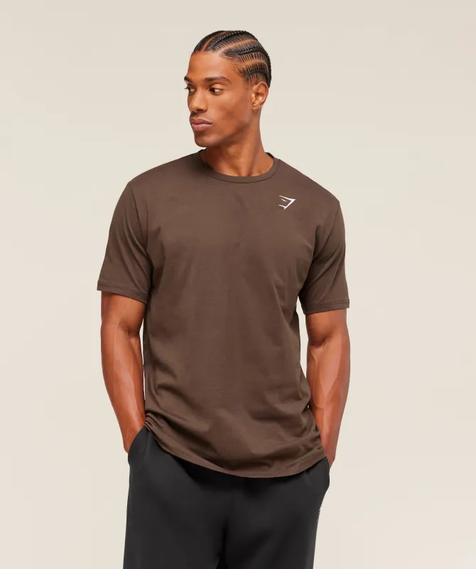 Gymshark Crest T-Shirt - Archive Brown sold by Gymshark