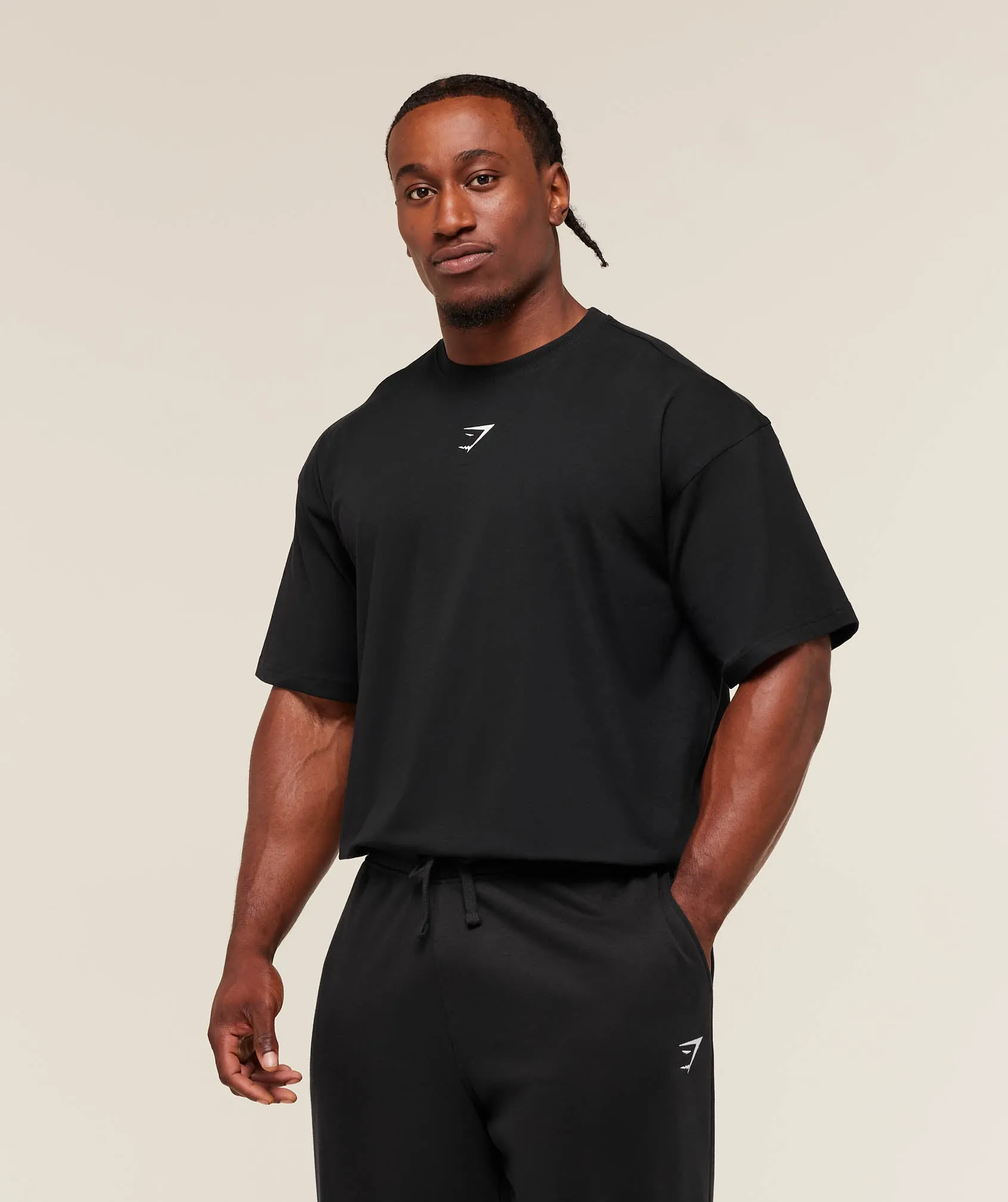 Gymshark Power T-Shirt - Black/Oat White sold by Gymshark product image thumbnail 4