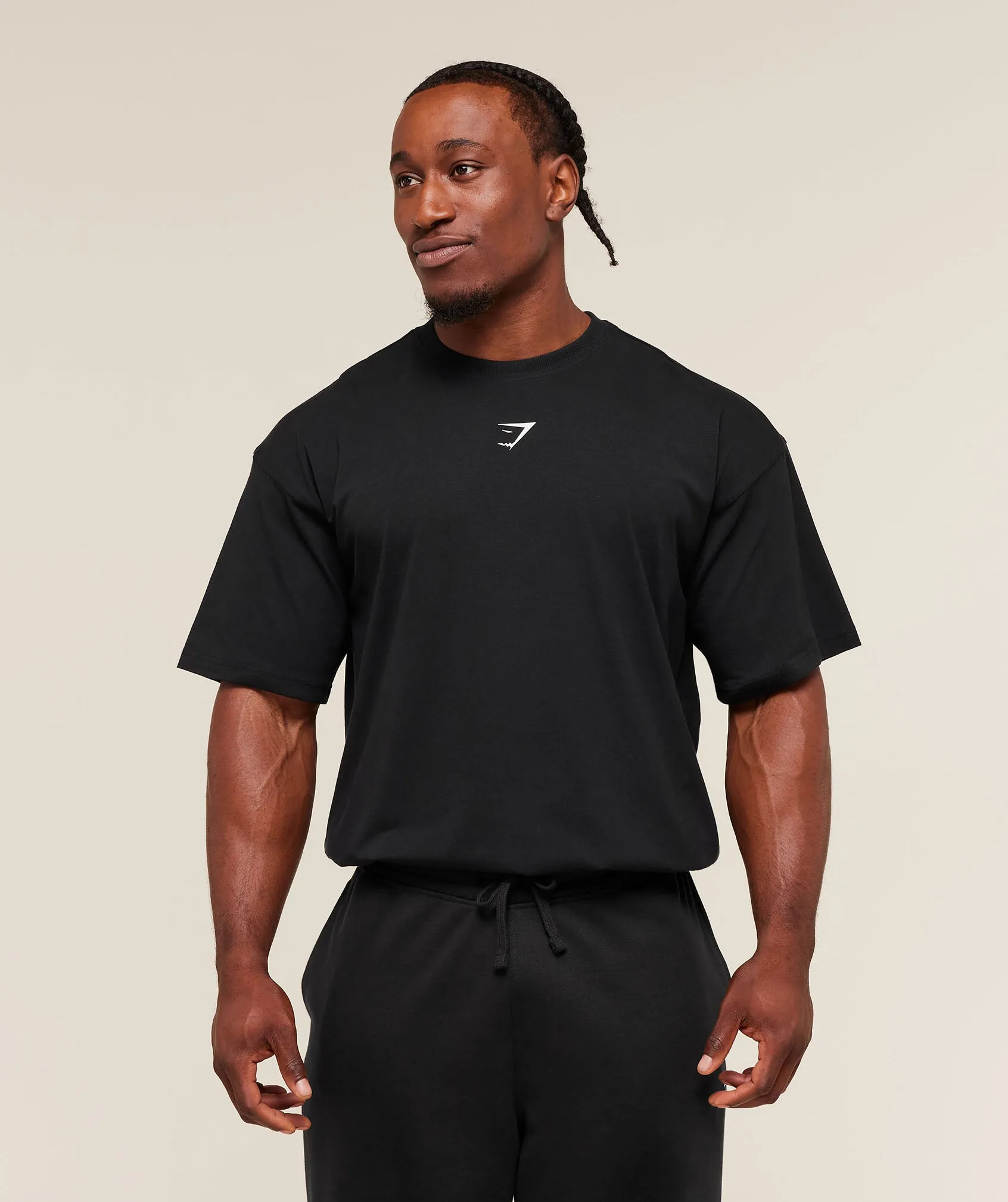 Gymshark Power T-Shirt - Black/Oat White sold by Gymshark product image thumbnail 3
