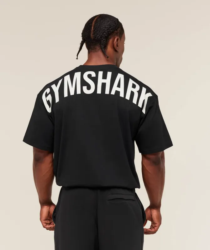 Gymshark Power T-Shirt - Black/Oat White sold by Gymshark