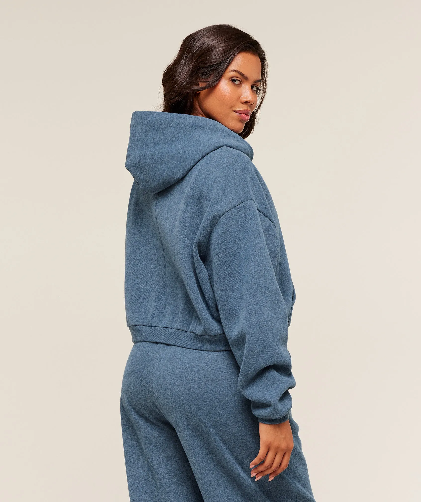 Gymshark Cosy Luxe Zip Through Hoodie - Compound Blue Marl sold by Gymshark product image thumbnail 3