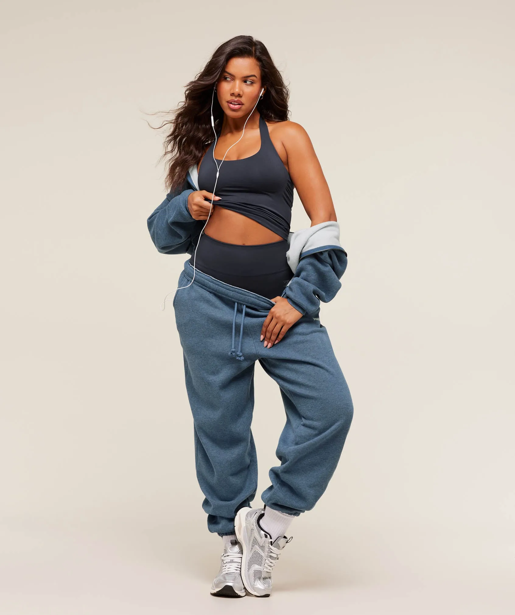 Gymshark Cosy Luxe Zip Through Hoodie - Compound Blue Marl sold by Gymshark product image thumbnail 4