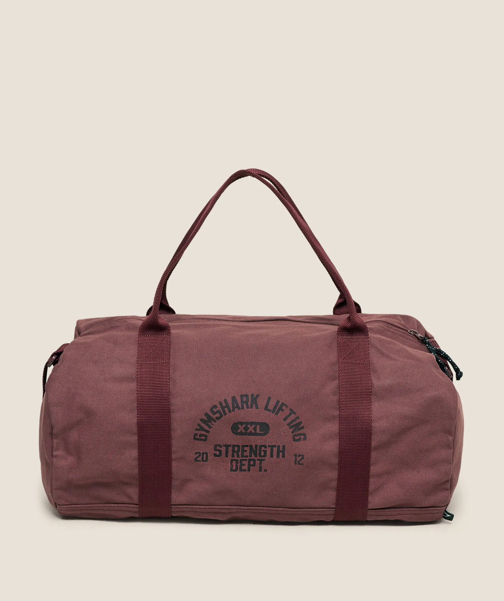 Gymshark Strength Dept Canvas Duffle Bag - Burgundy Brown sold by Gymshark