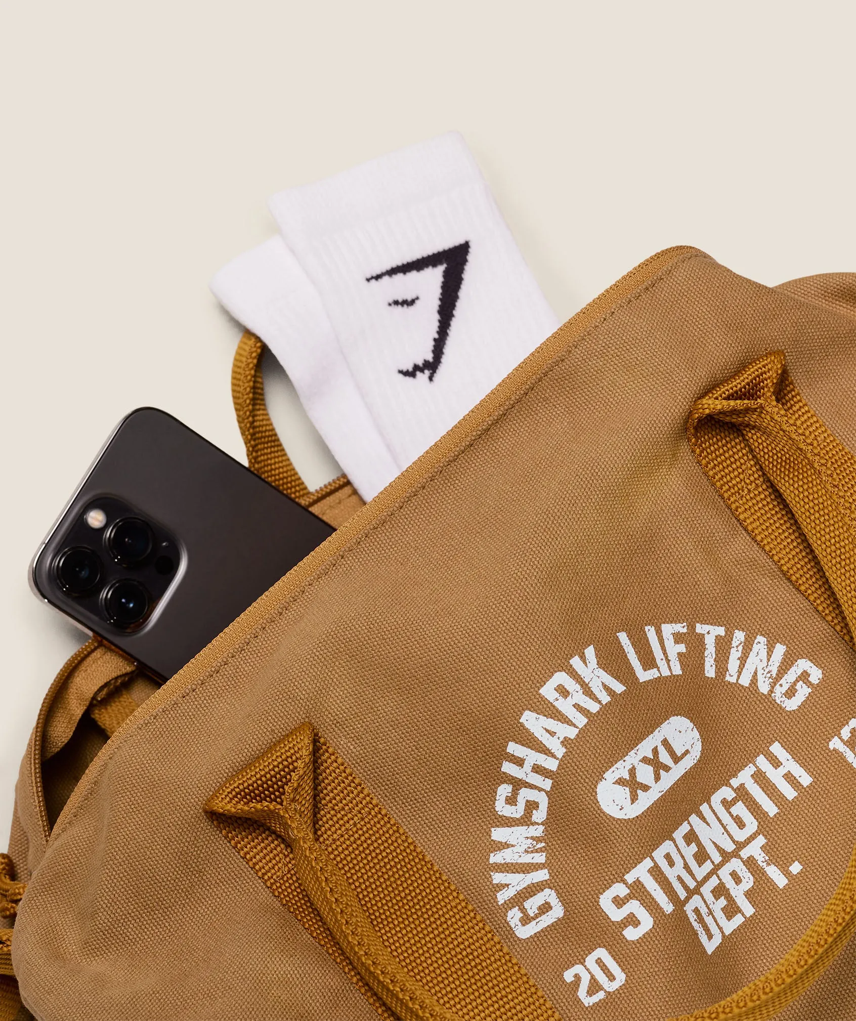 Gymshark Strength Dept Mini Canvas Duffle Bag - Antique Gold sold by Gymshark product image thumbnail 5