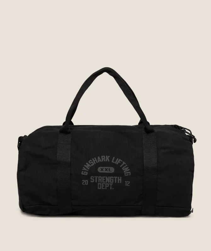 Gymshark Strength Dept Canvas Duffle Bag - Black sold by Gymshark