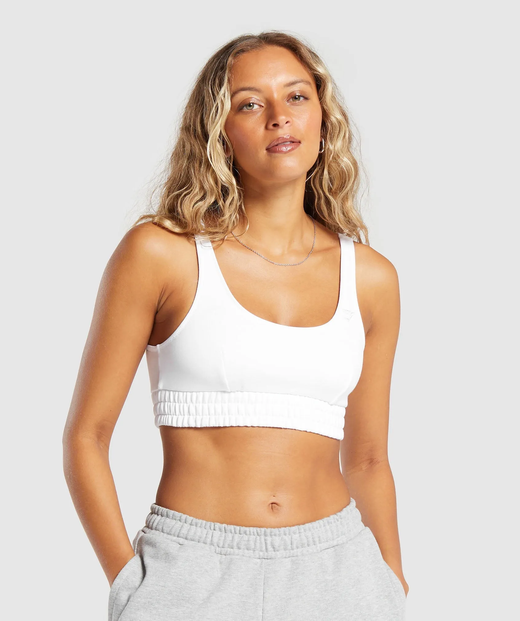 Gymshark Sweatshirt Bralette - White sold by Gymshark