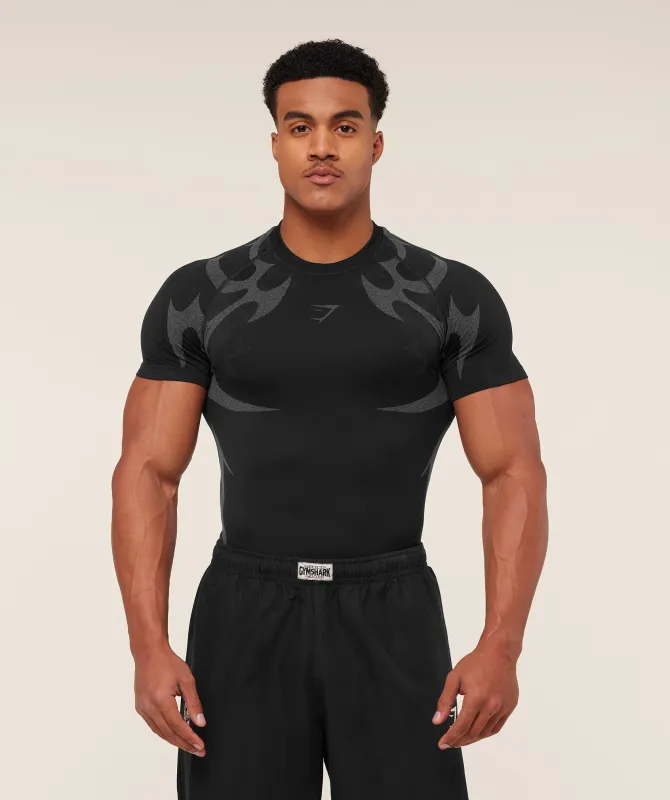 Gymshark Storm Seamless T-Shirt - Black/Pitch Grey sold by Gymshark
