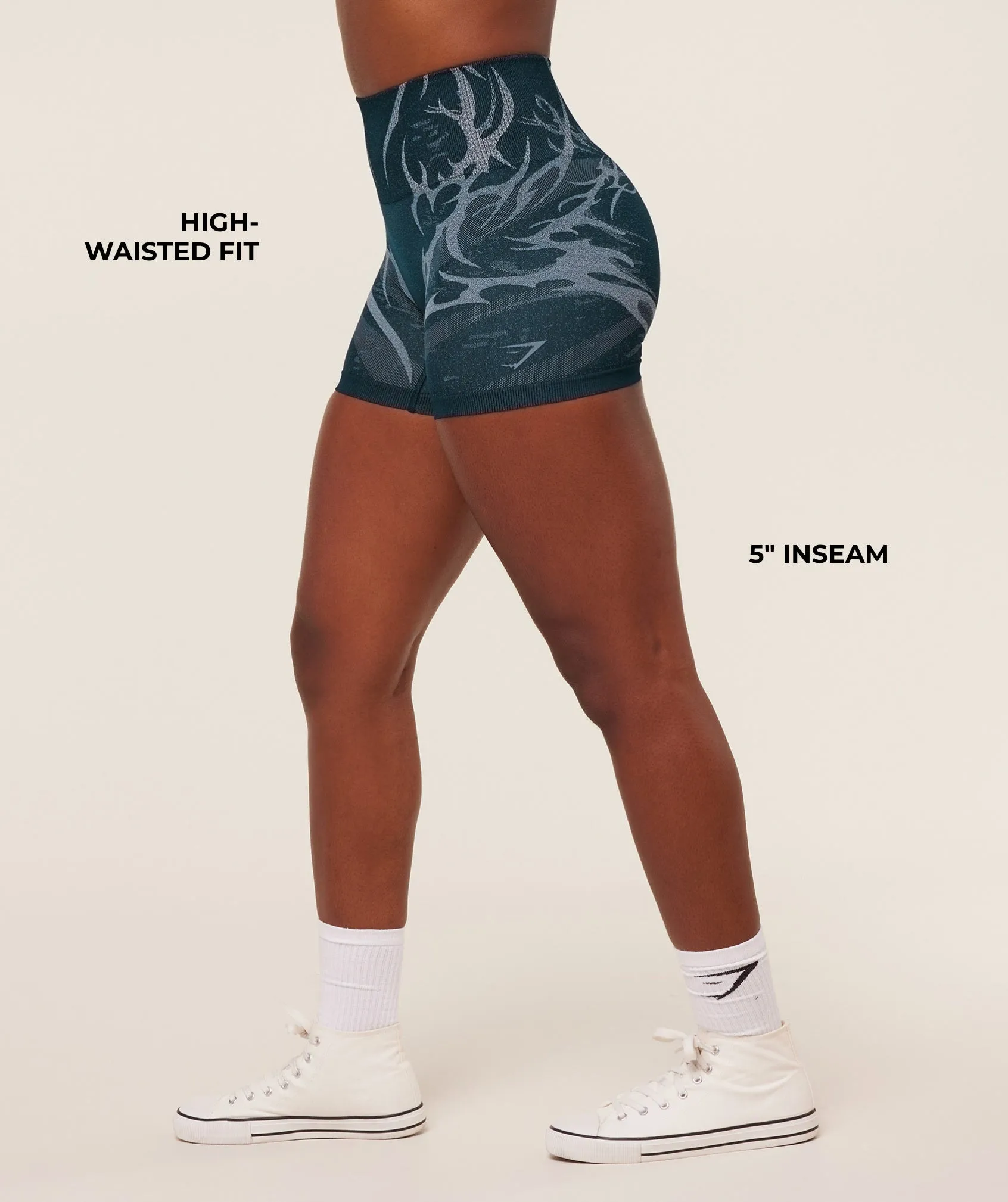 Gymshark Storm Seamless Shorts - Deep Petrol Blue/Smoke Blue sold by Gymshark product image thumbnail 2