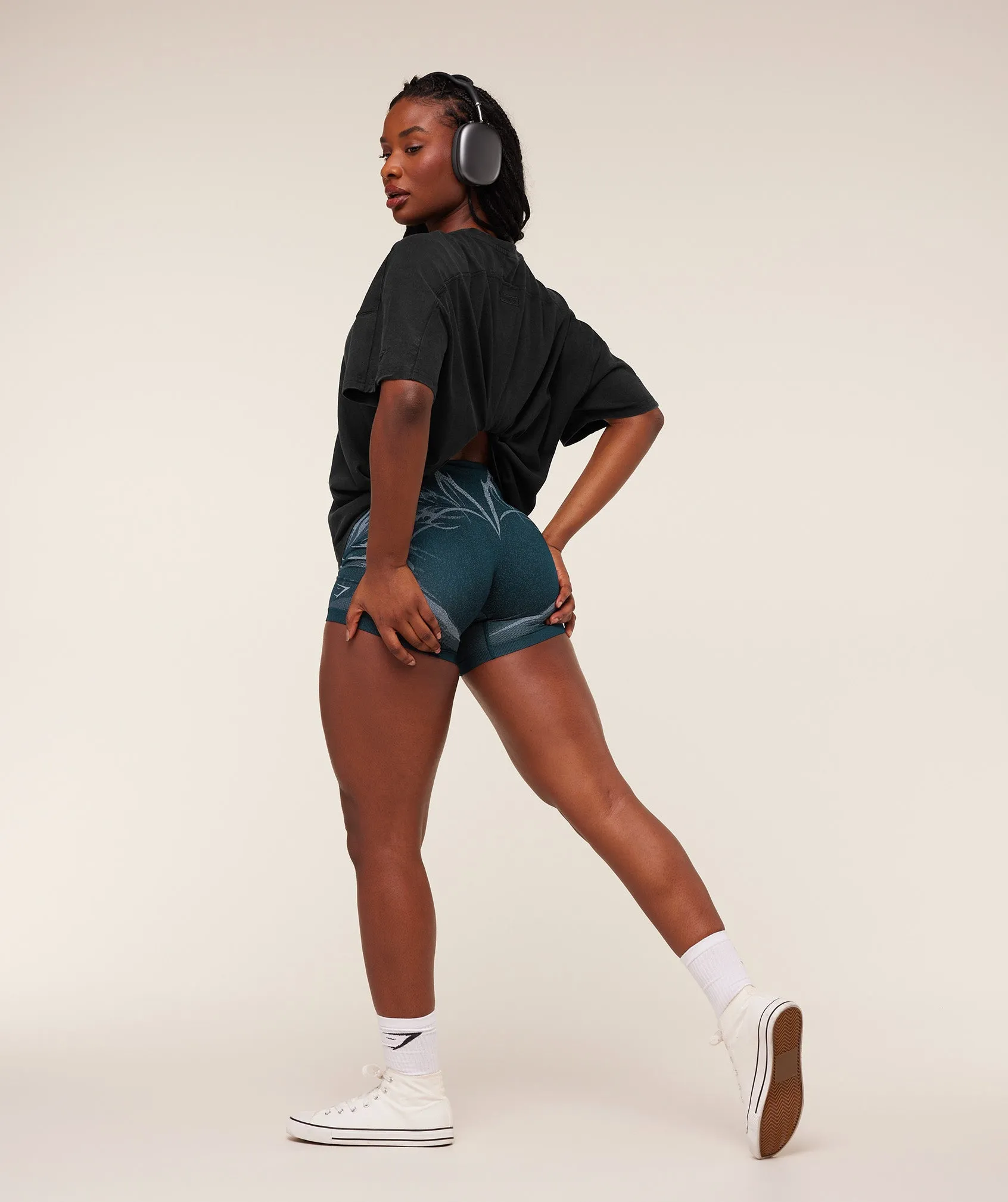 Gymshark Storm Seamless Shorts - Deep Petrol Blue/Smoke Blue sold by Gymshark product image thumbnail 3