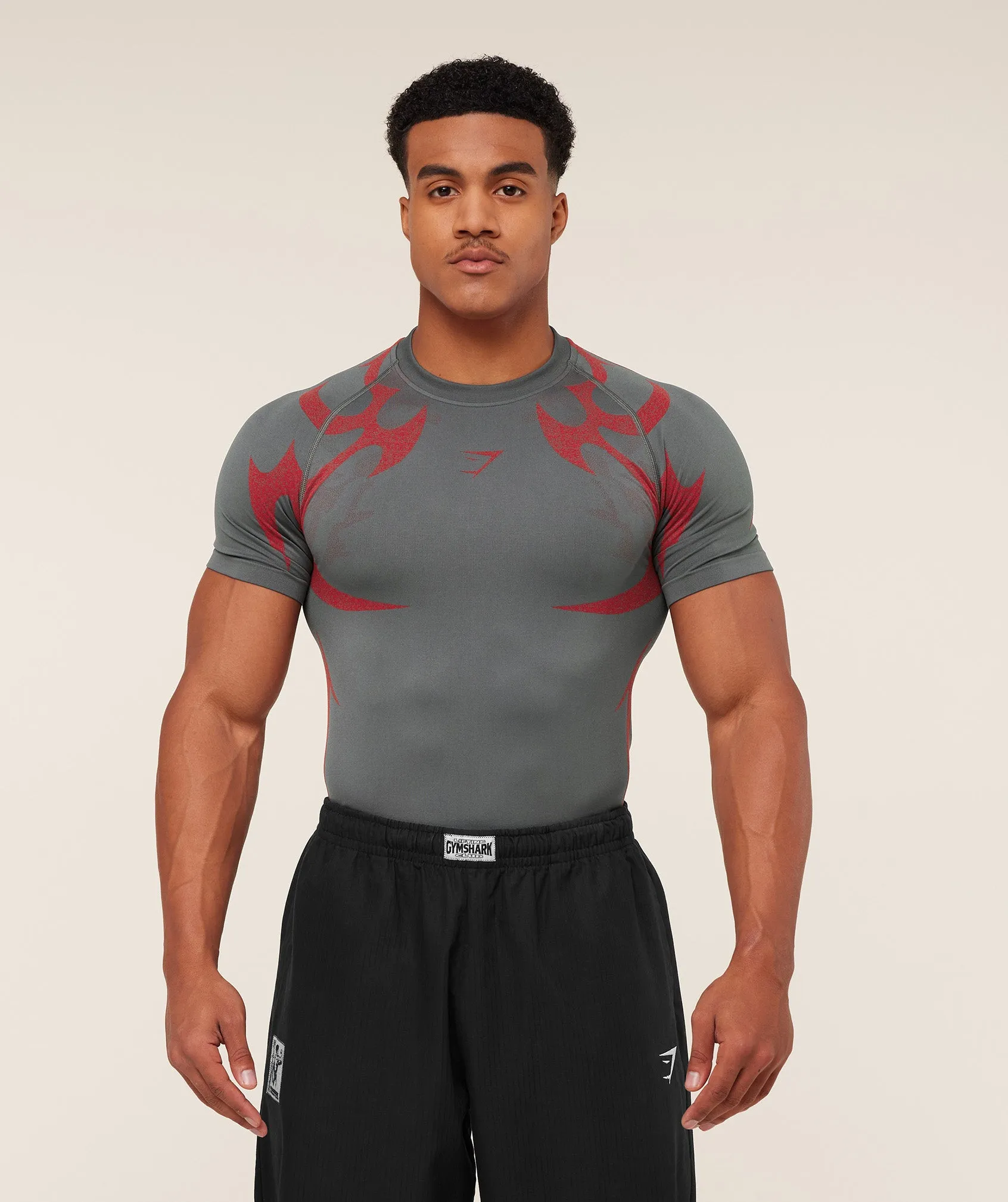 Gymshark Storm Seamless T-Shirt - GS Dark Grey/GS Zesty Red sold by Gymshark