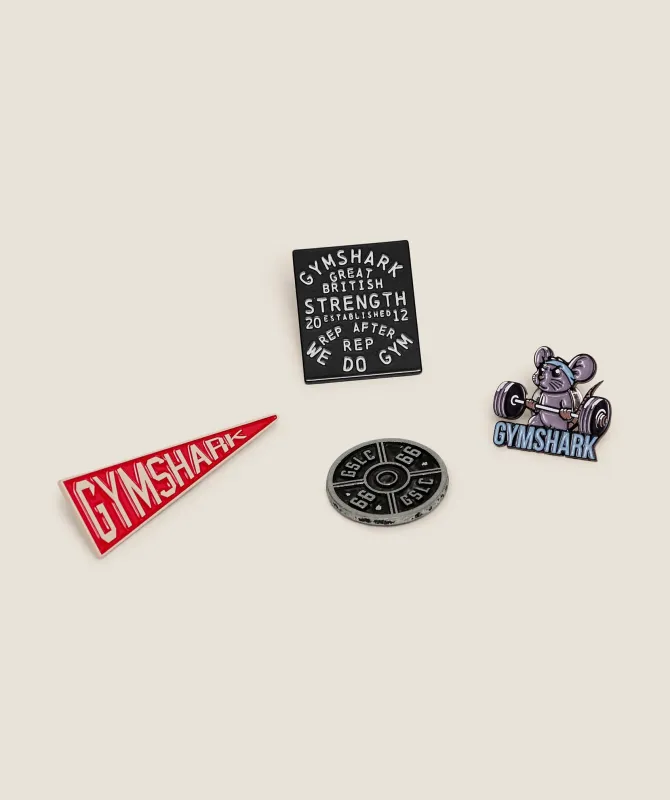 Gymshark GS Enamel Pin 4 Pack - Multi Pack sold by Gymshark