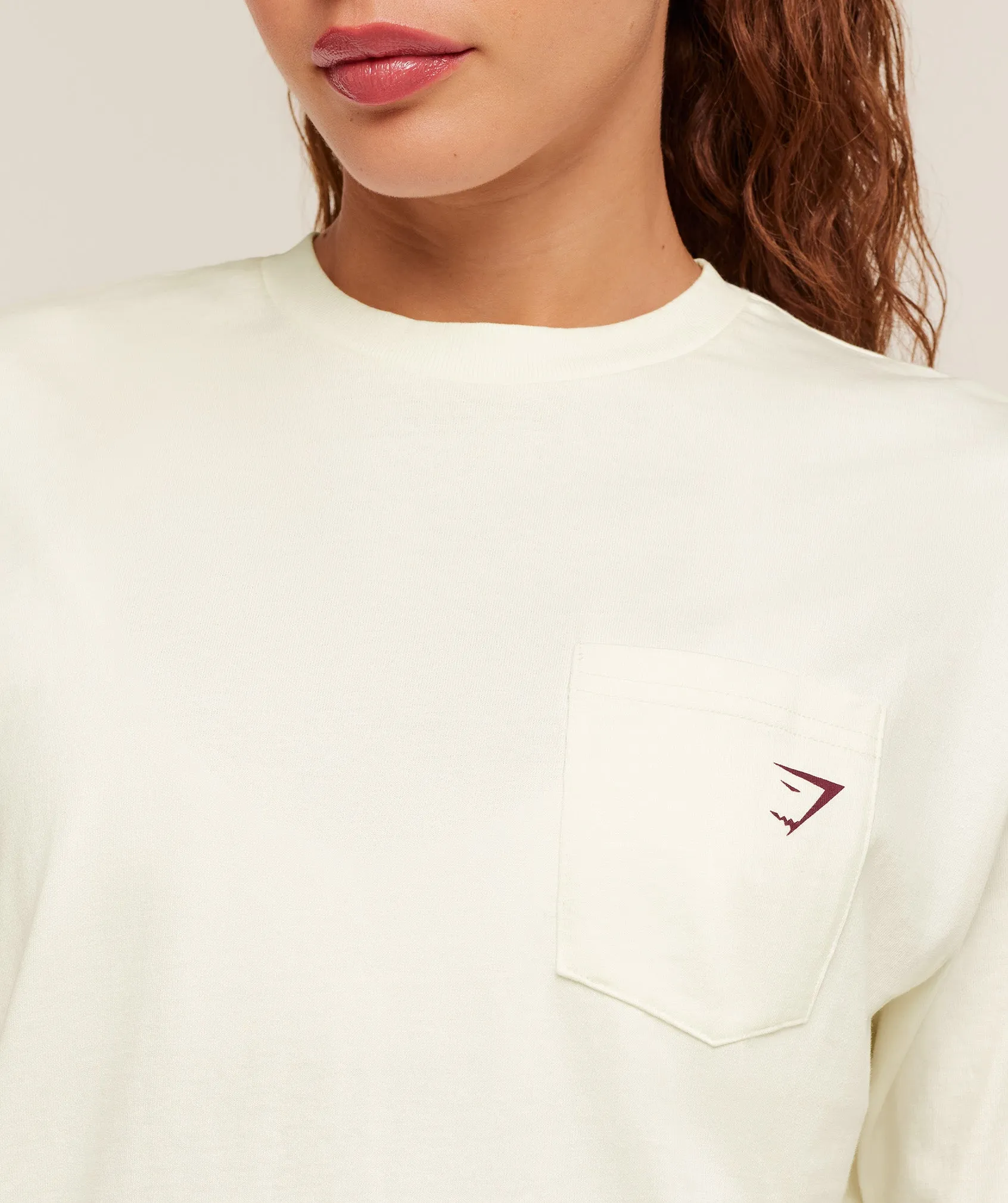 Gymshark Heavy Duty Oversized Long Sleeve T-Shirt - GS Soft White sold by Gymshark product image thumbnail 3