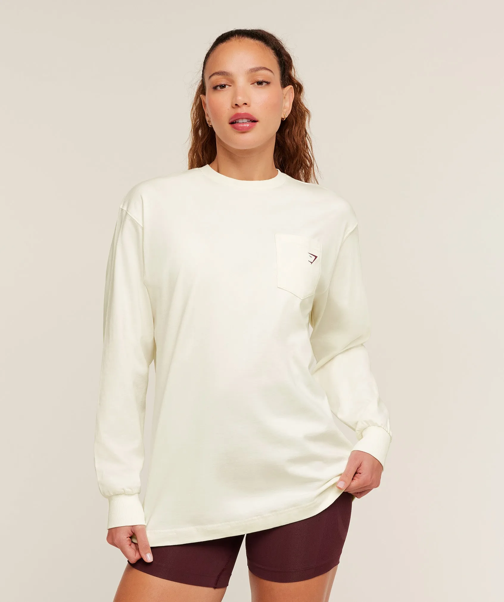 Gymshark Heavy Duty Oversized Long Sleeve T-Shirt - GS Soft White sold by Gymshark product image thumbnail 2