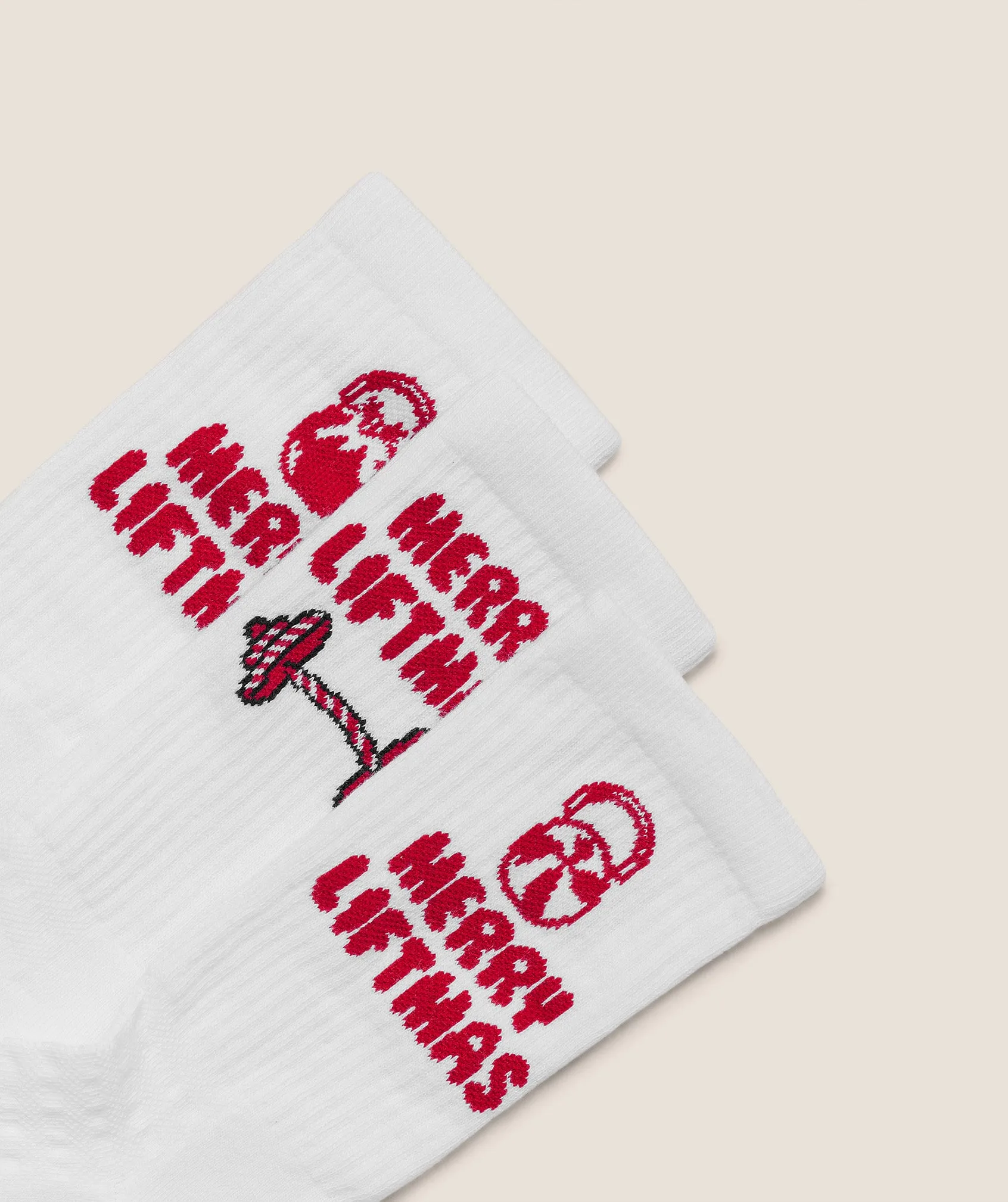 Gymshark Liftmas Crew Sock 3pk - White sold by Gymshark product image thumbnail 2
