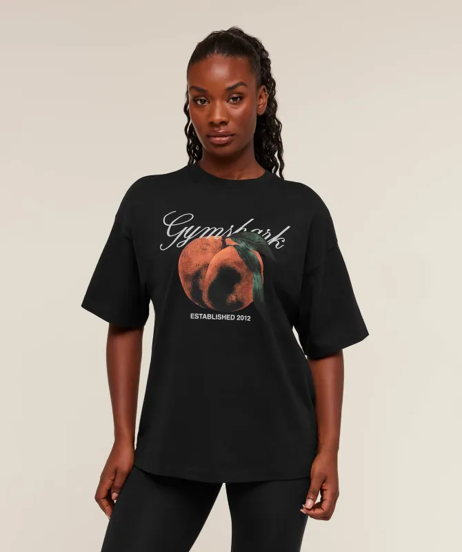 Gymshark Juicy Peach Short Sleeve T-Shirt - Black sold by Gymshark