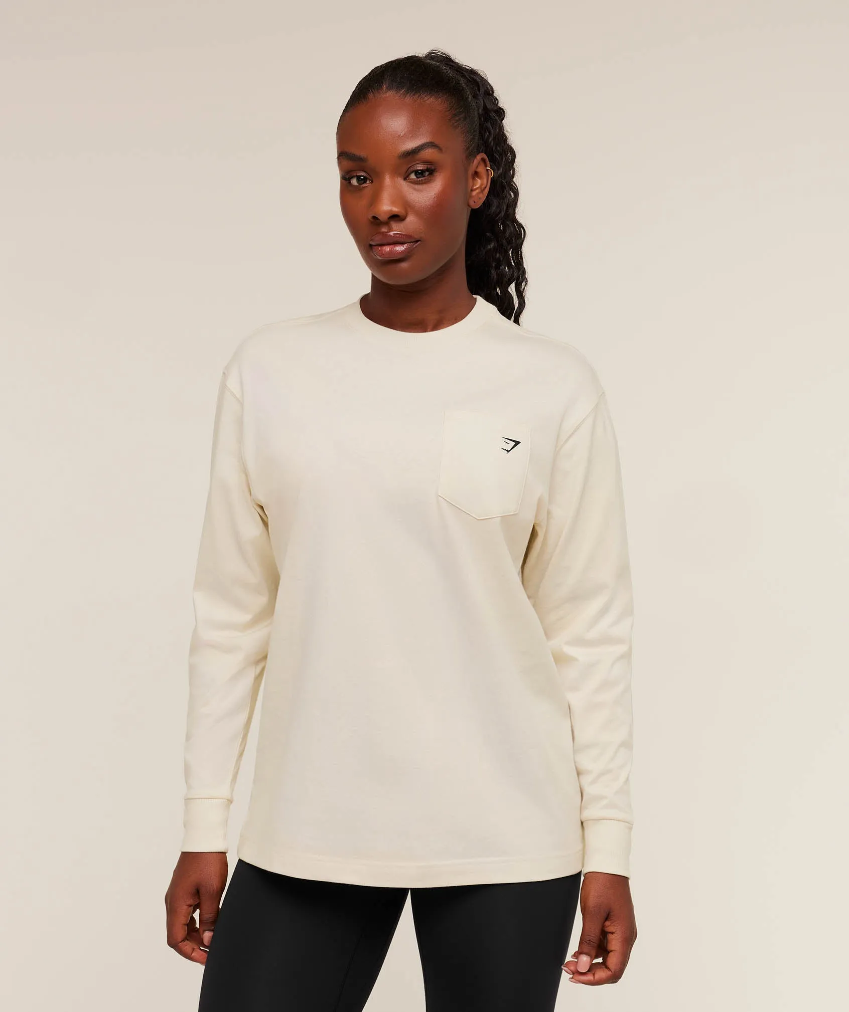 Gymshark Juicy Peach Long Sleeve T-Shirt - Oat White sold by Gymshark product image thumbnail 2